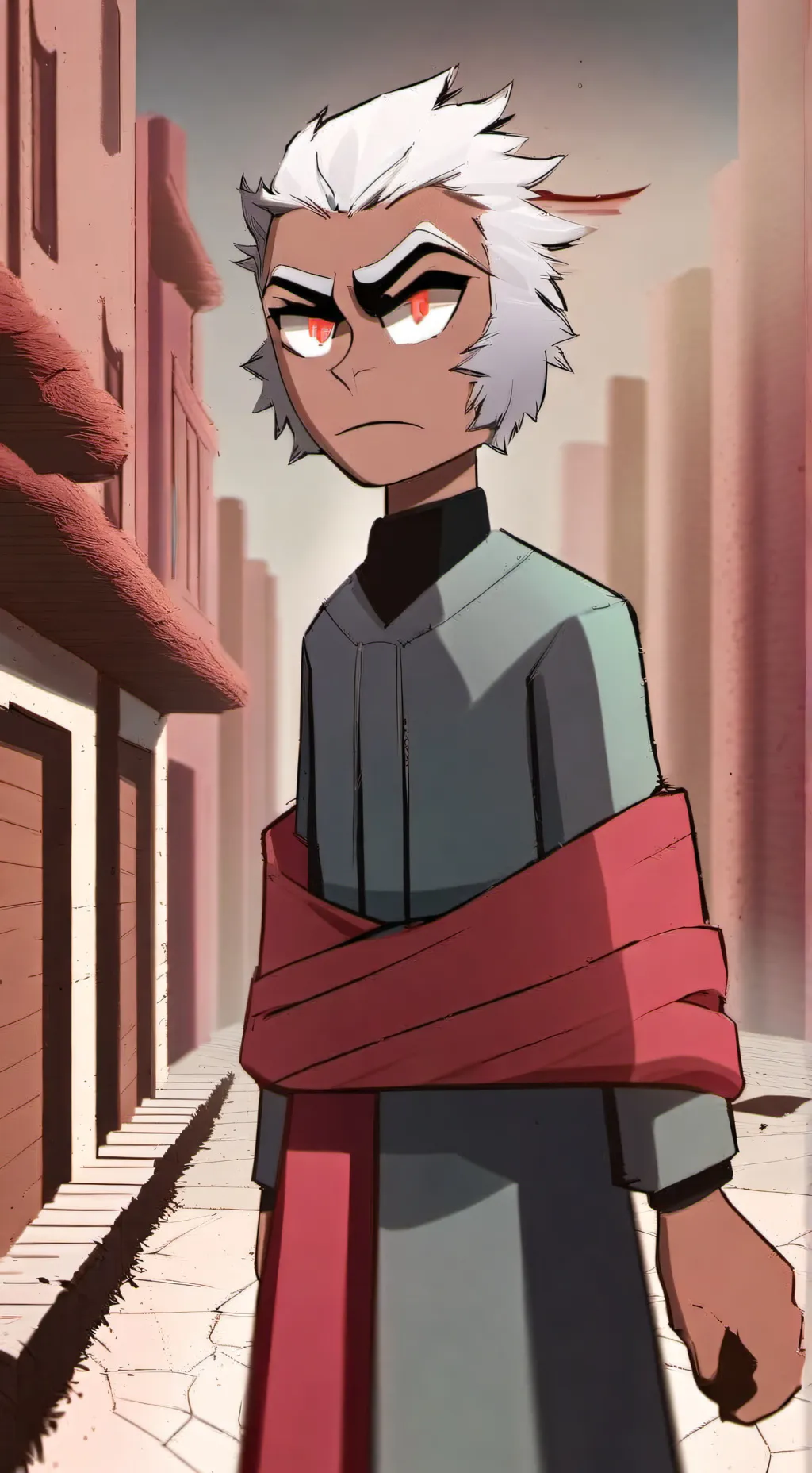 ai character: crimson background