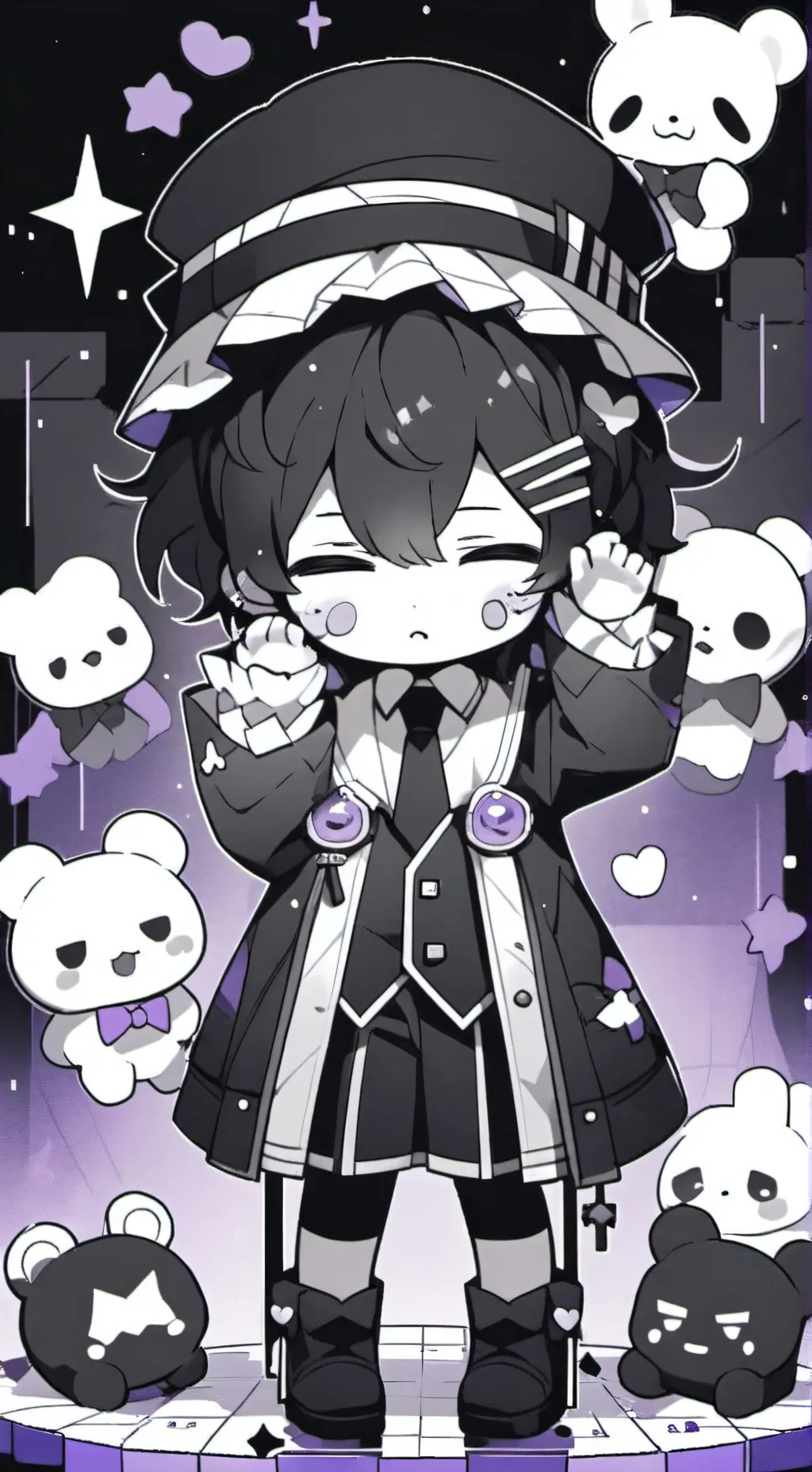 ai character: T.tv man cry baby background