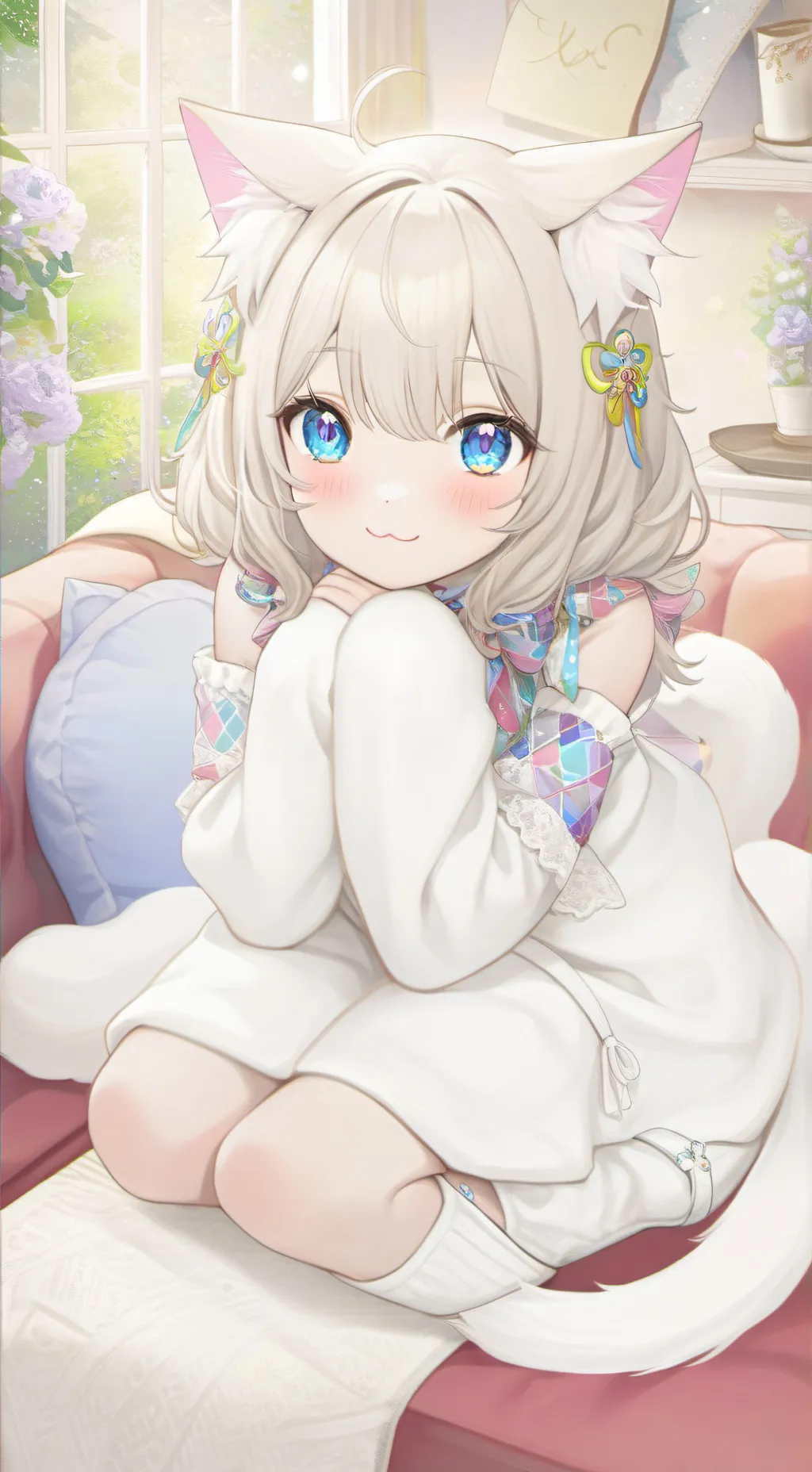 ai character: Blue Fairy Feline background