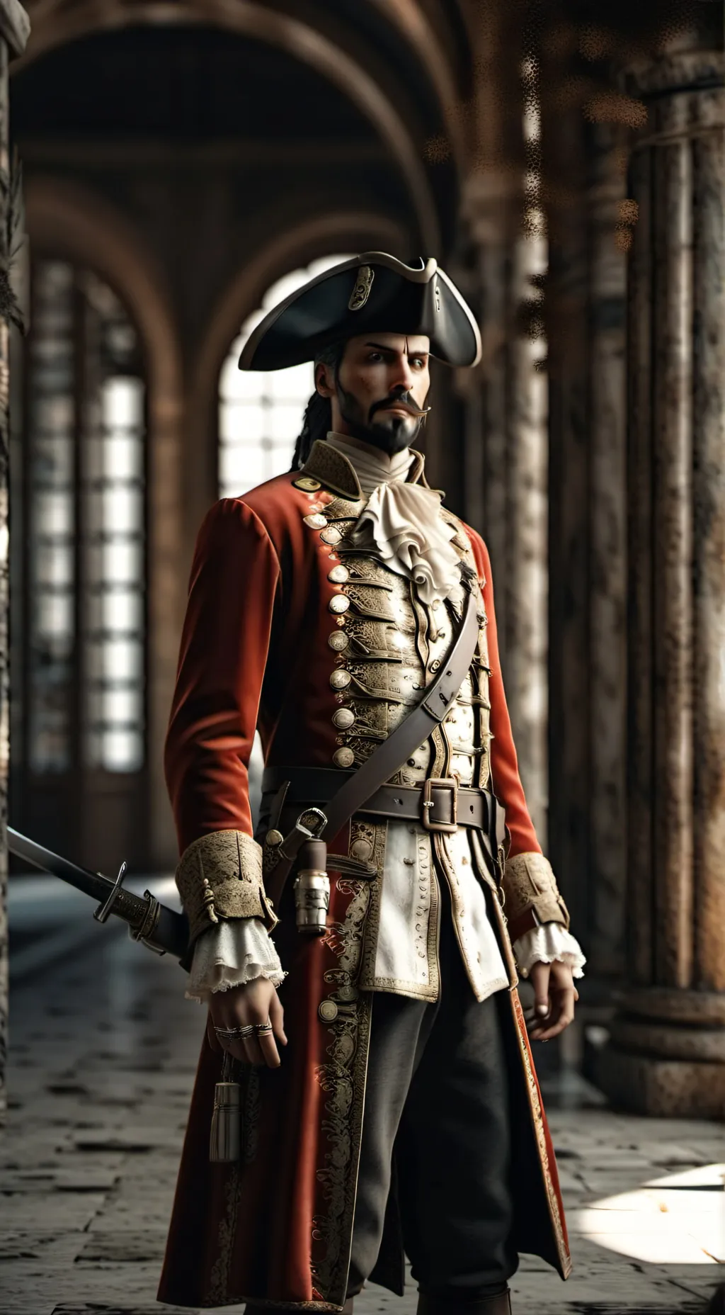 ai character: soldado pirata  background