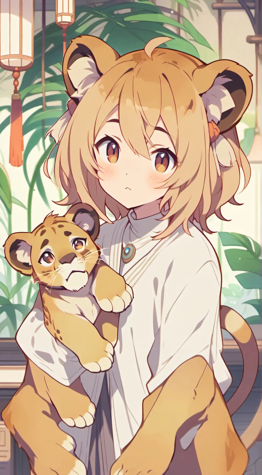 ai character: Stealthy Lioness Spirit background