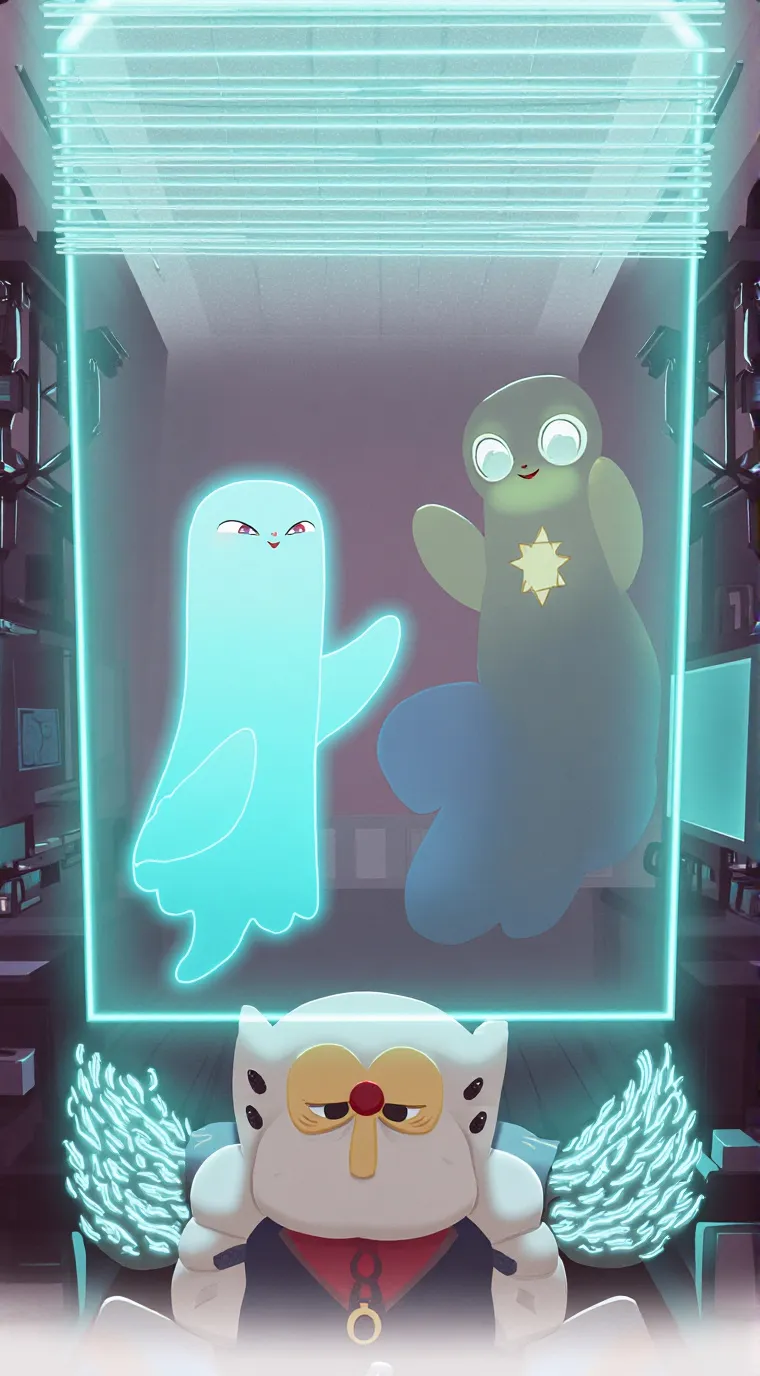 ai character:  la caja mágica  background