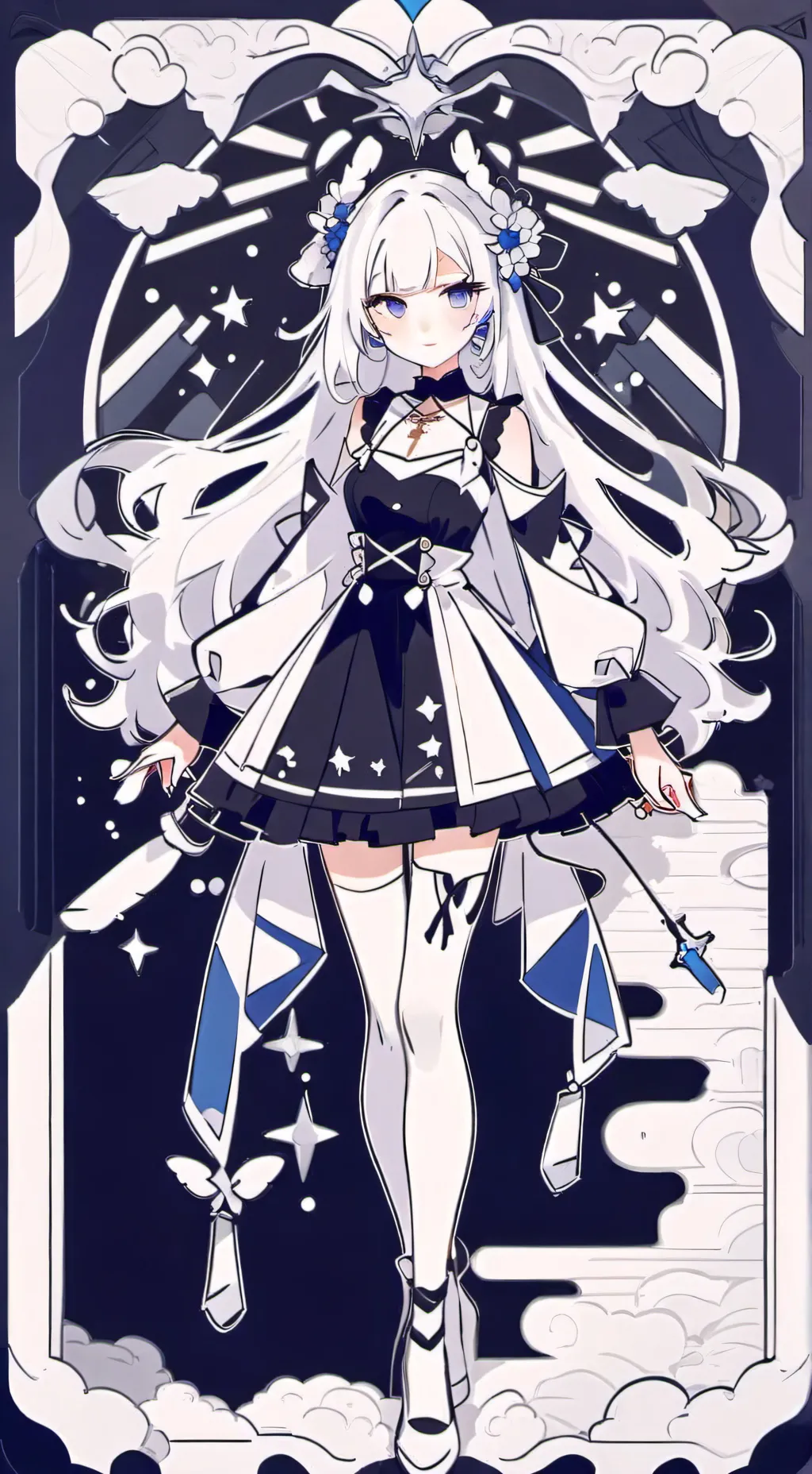 ai character: Snow  background