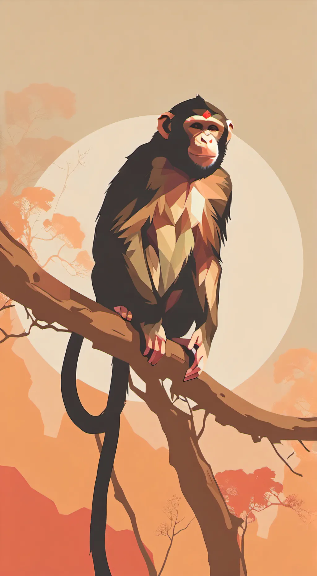ai character: monkey background