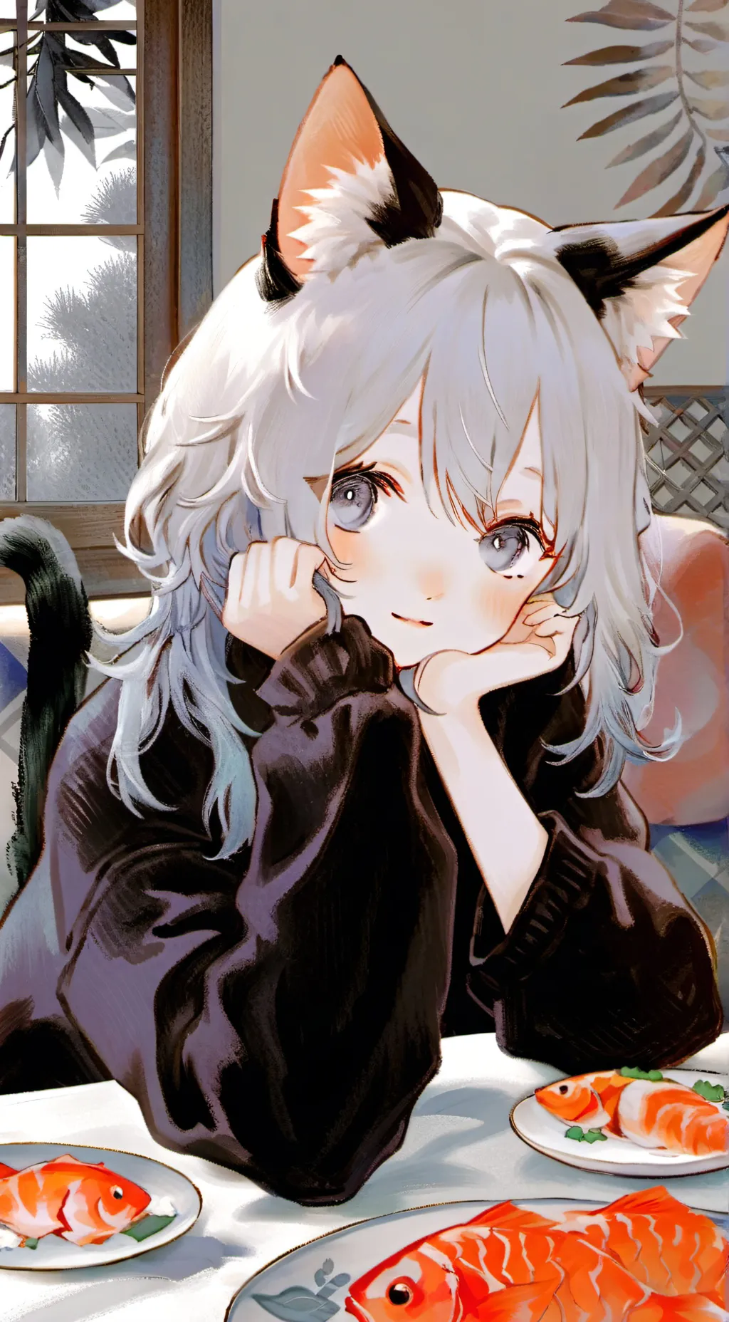 ai character: Elina the Spirit Cat background