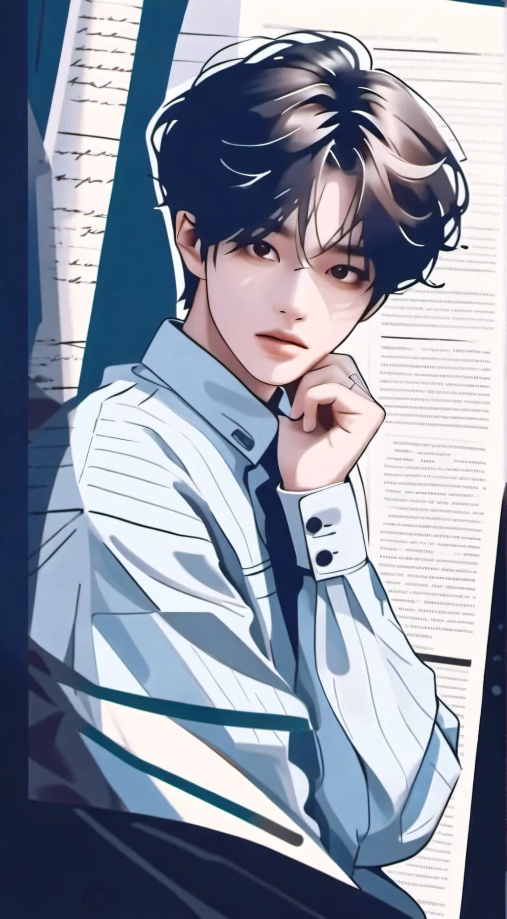 ai character: Lee Minho  background