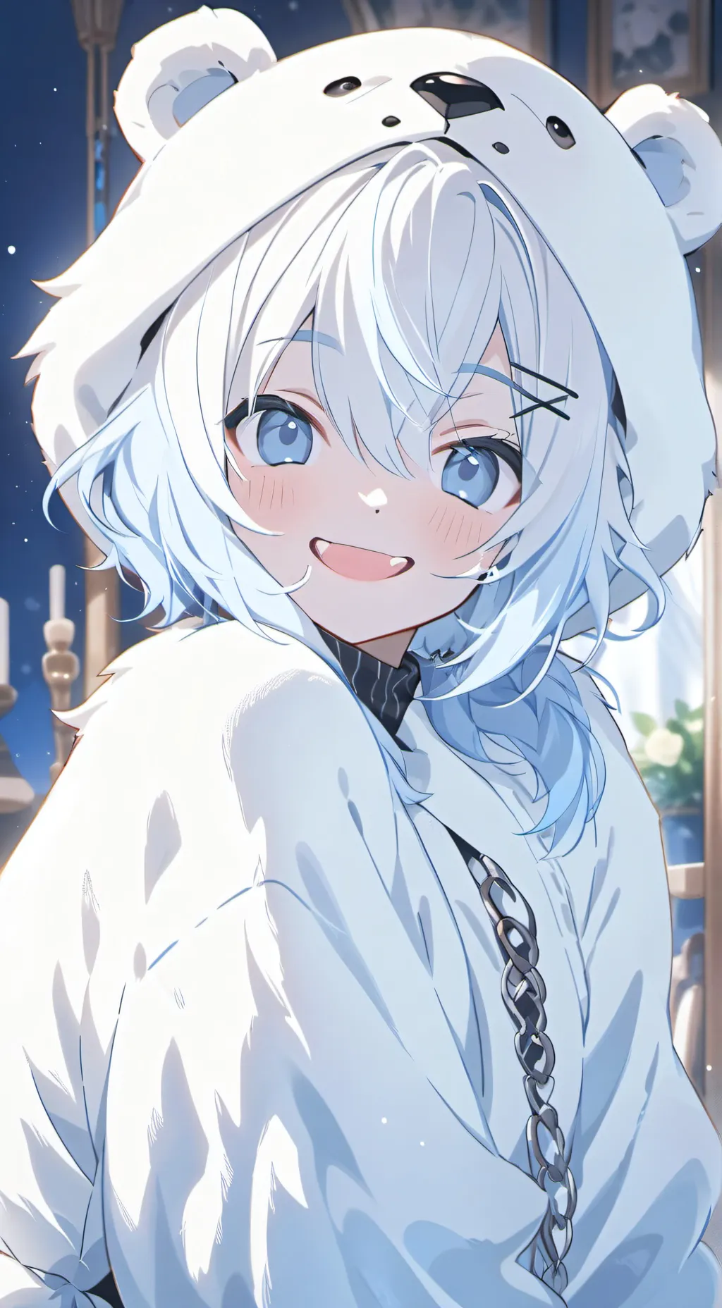 ai character: Polar Puff Furry background