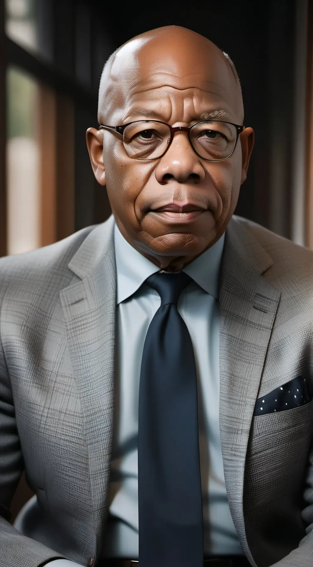 ai character: John Lewis  background