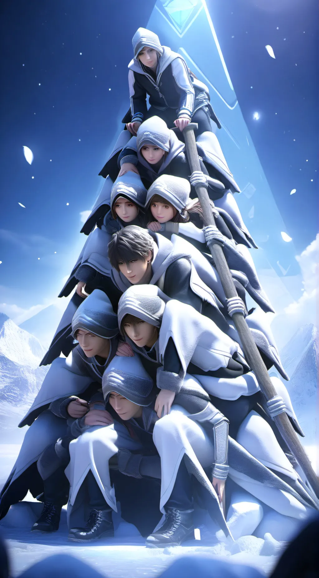 ai character: Pirámide Humana  background