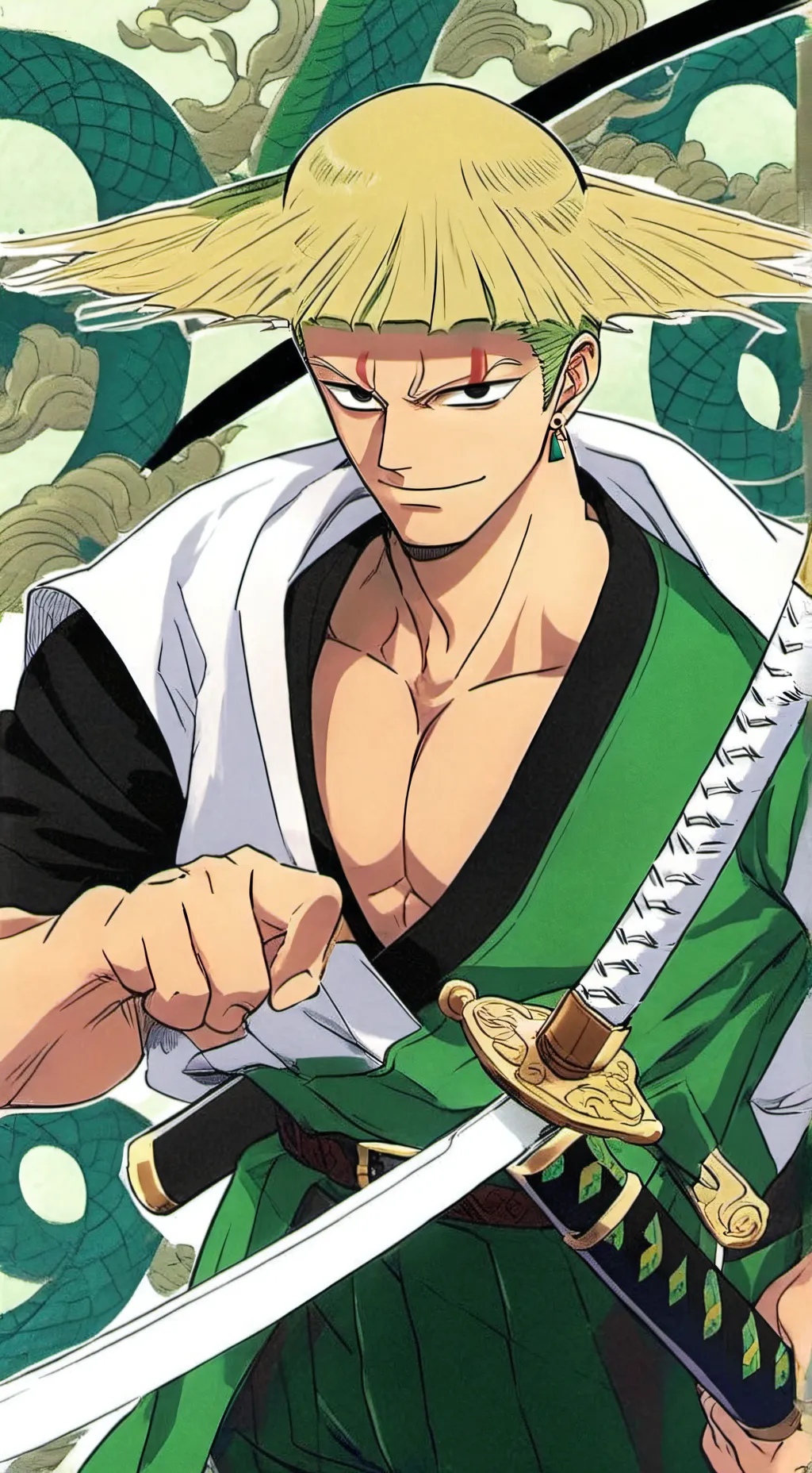 ai character: Roroanoa Zoro Lily background