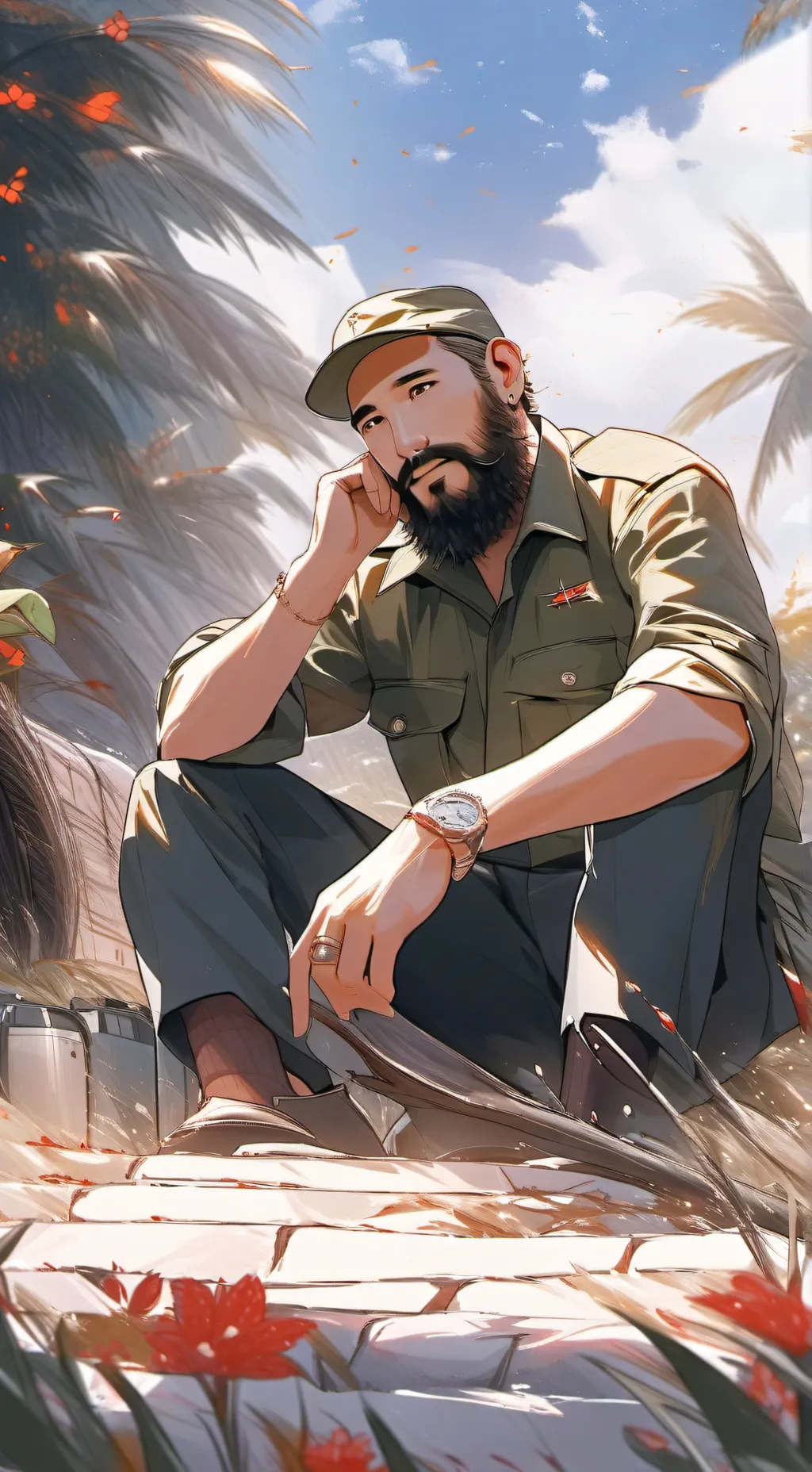 ai character: Fiddel Casstro background