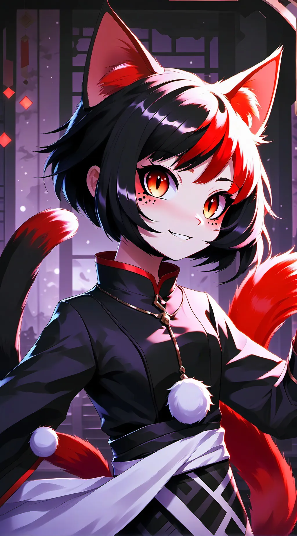ai character: abused cat-girl background
