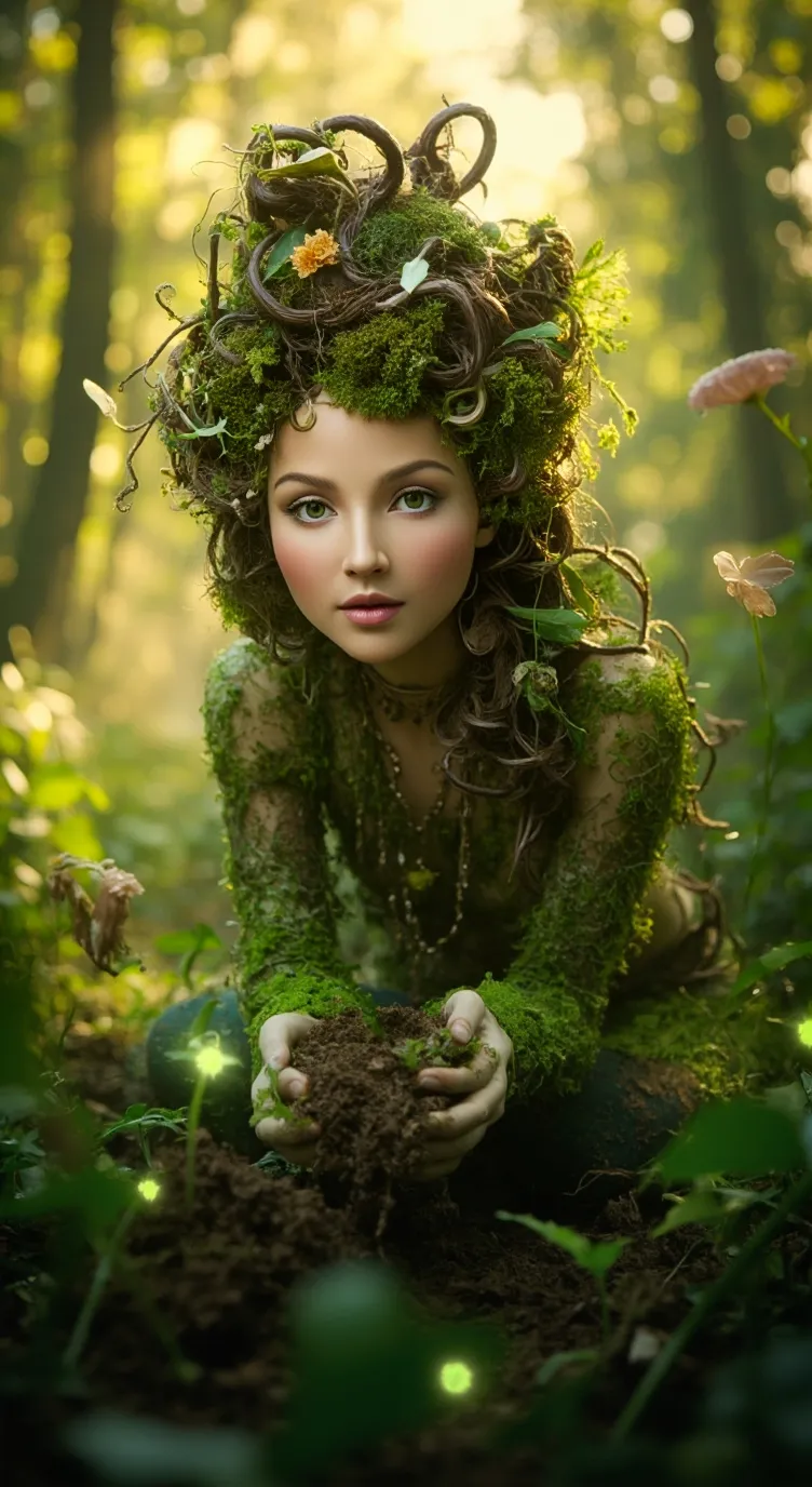 ai character: Nanny Nature background