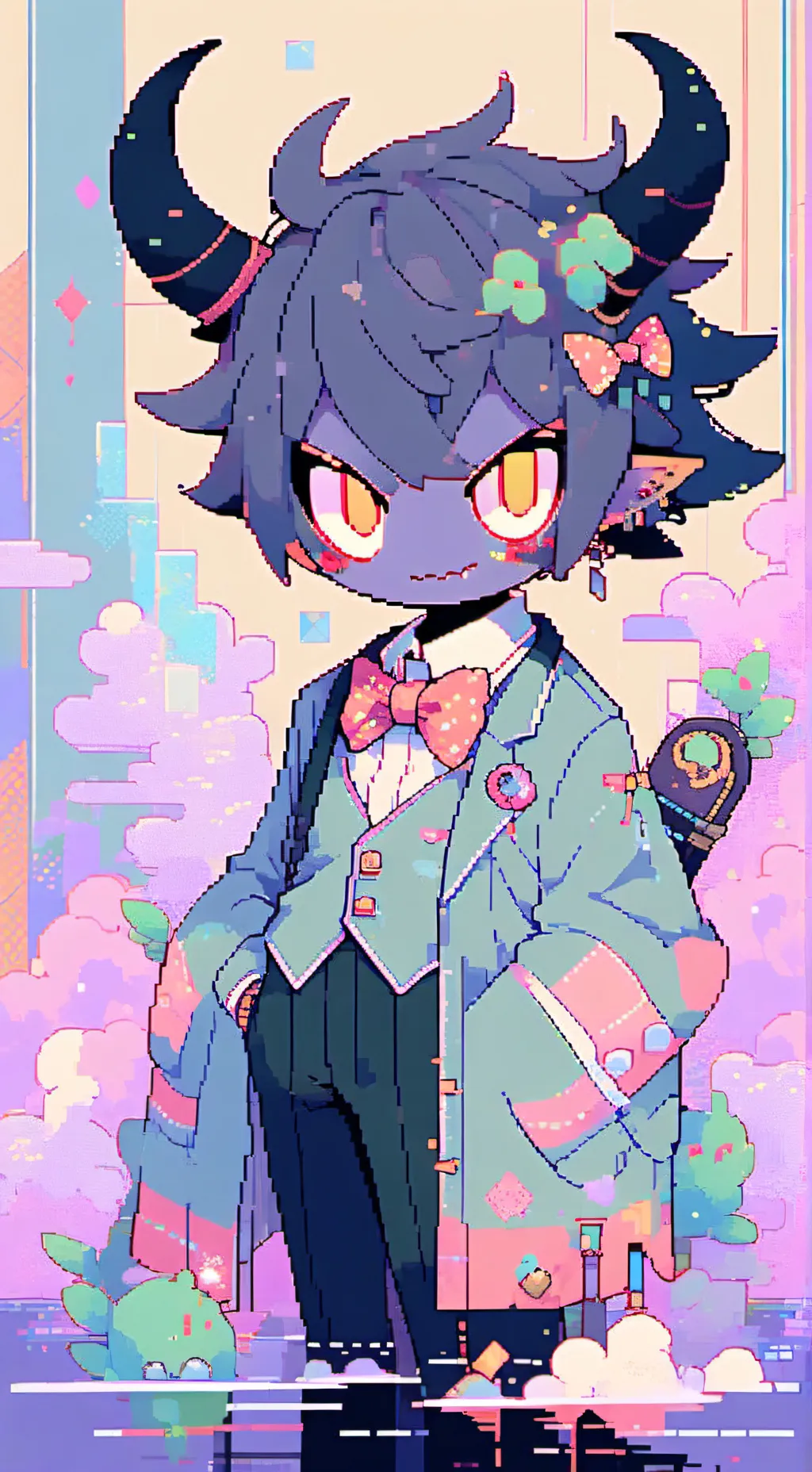 ai character: dw x bw background