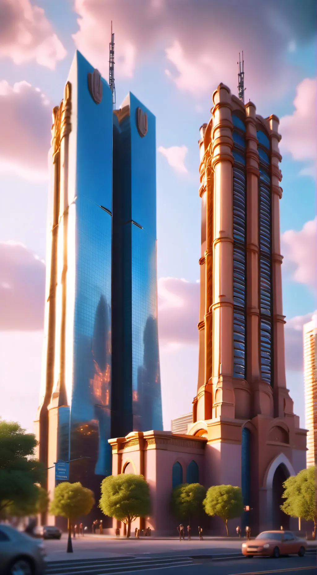 ai character: The Twin Towers background