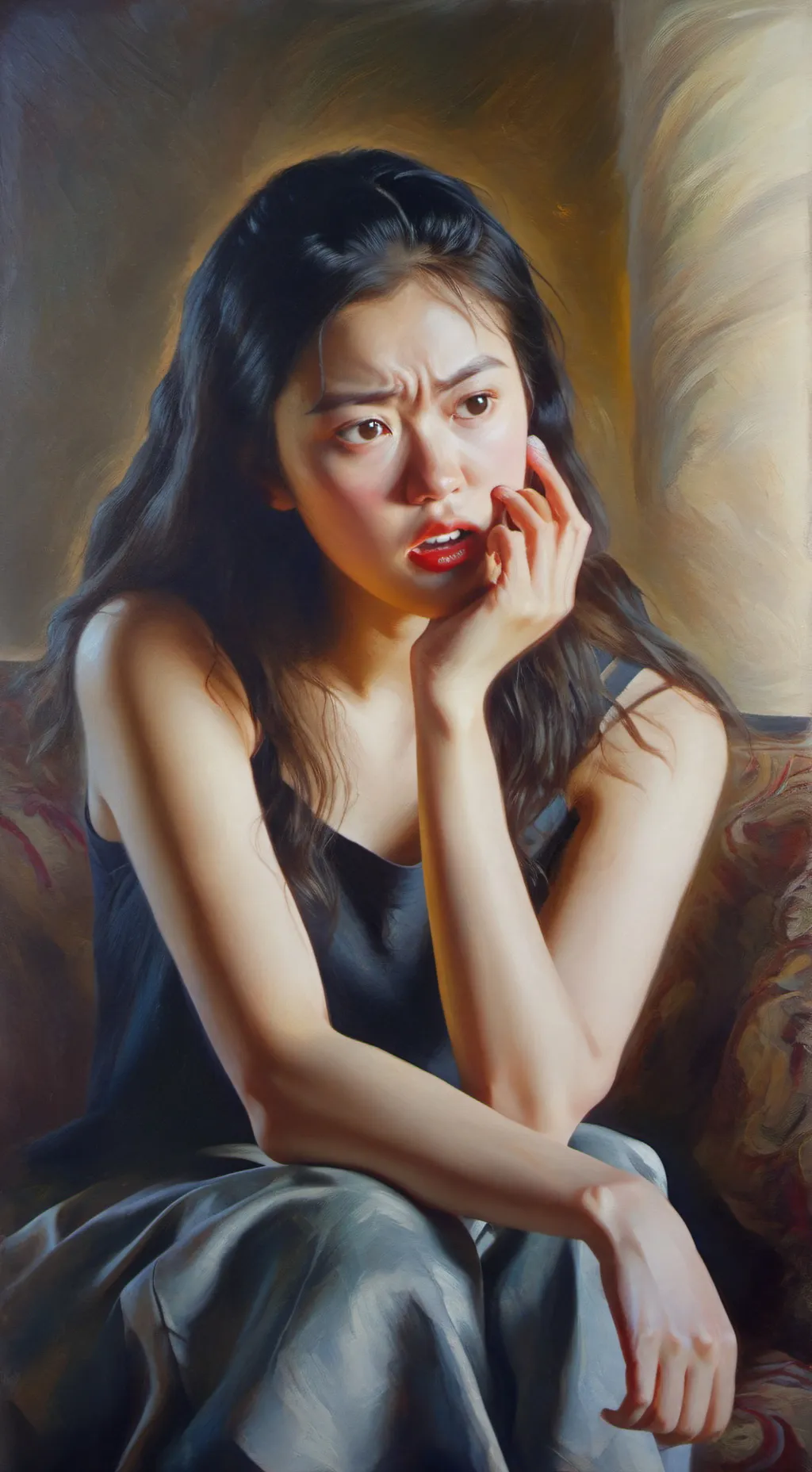 ai character: mad girl background