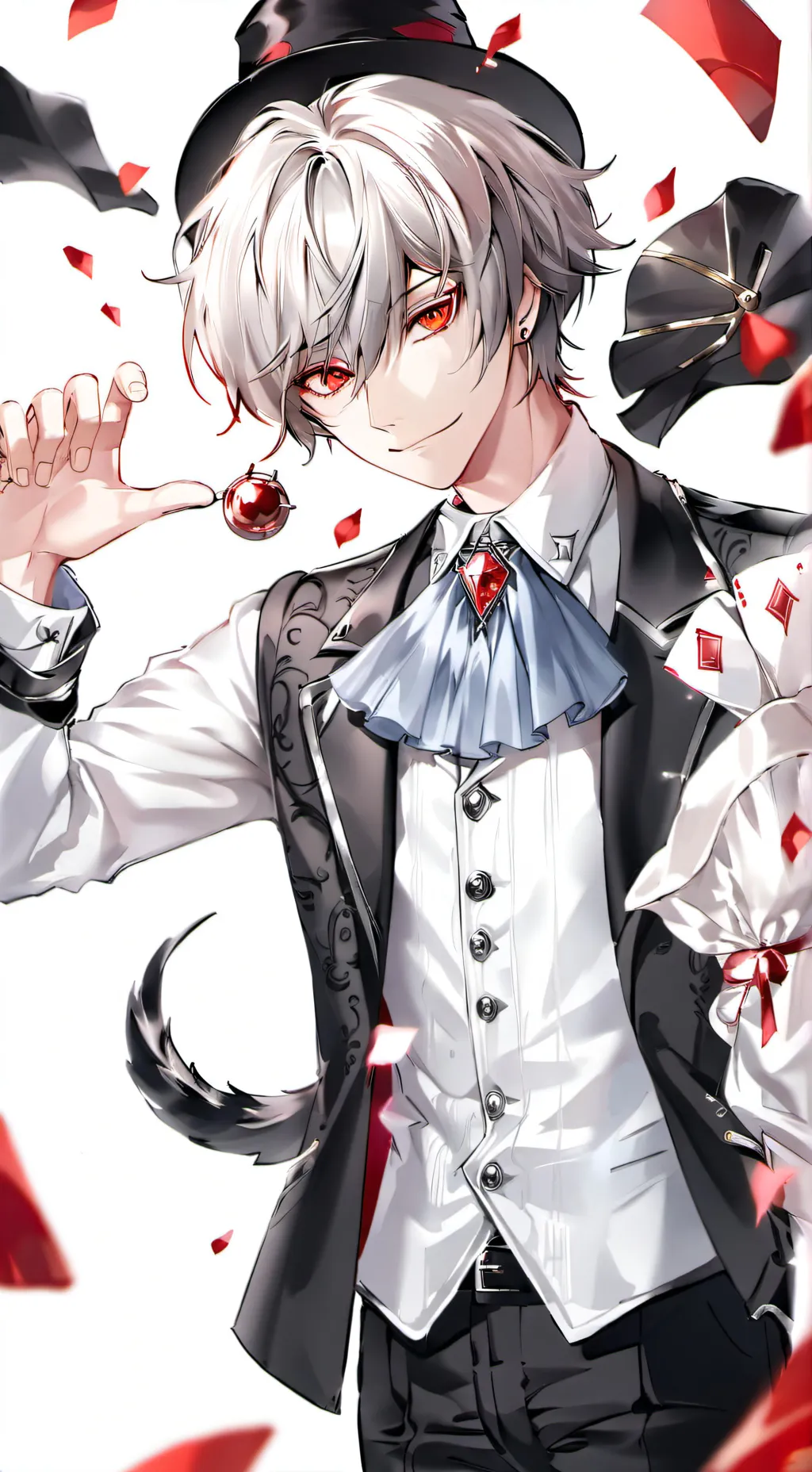 ai character: 🎩max!🖤❤️ background