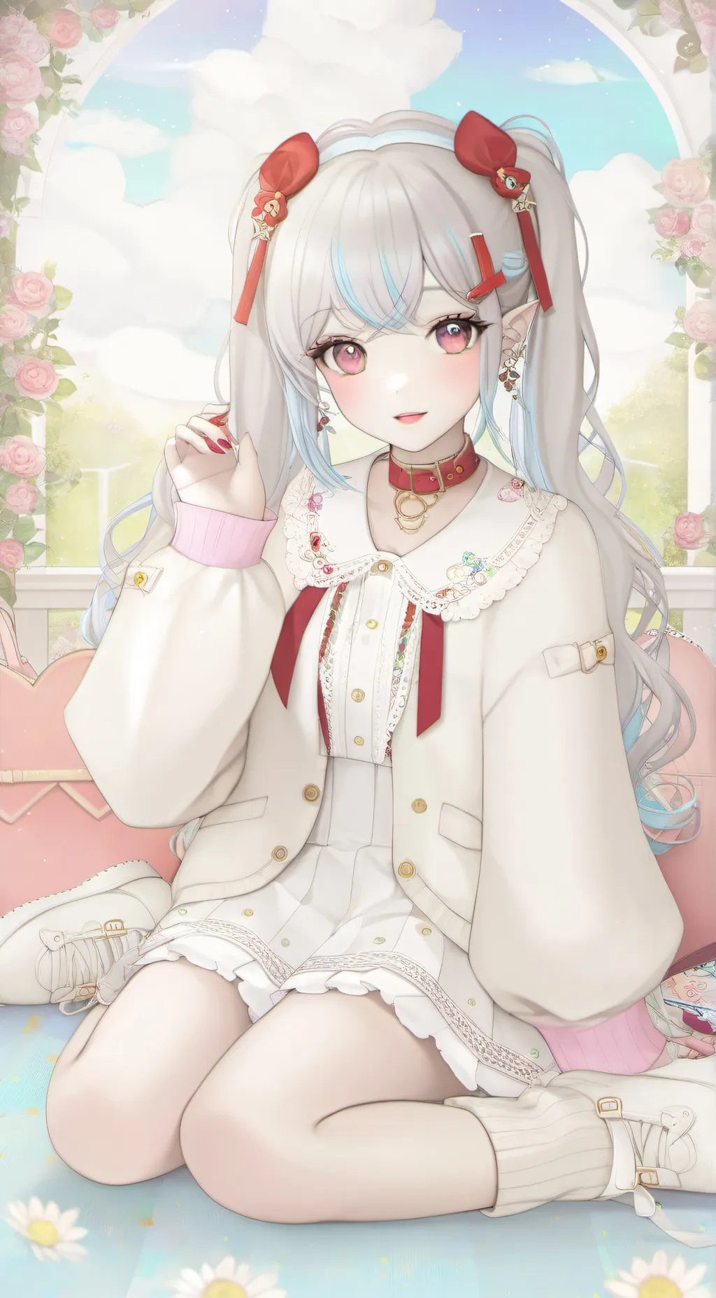 ai character: violet background