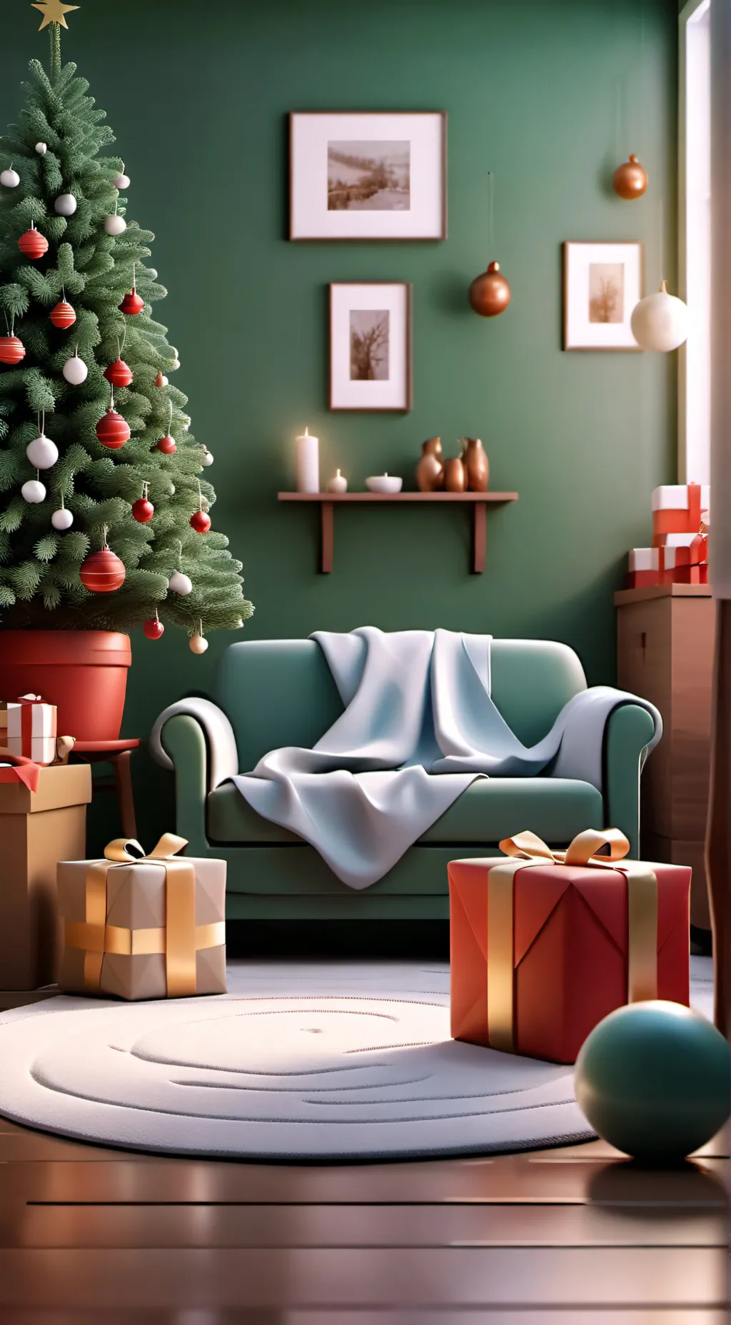 ai character: fam xmas party  background