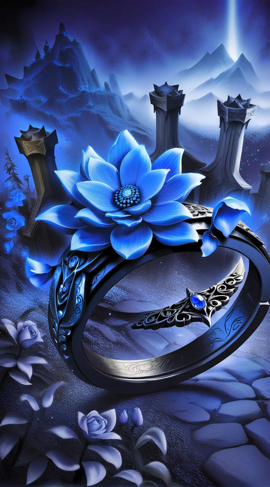 ai character: Lost flower background