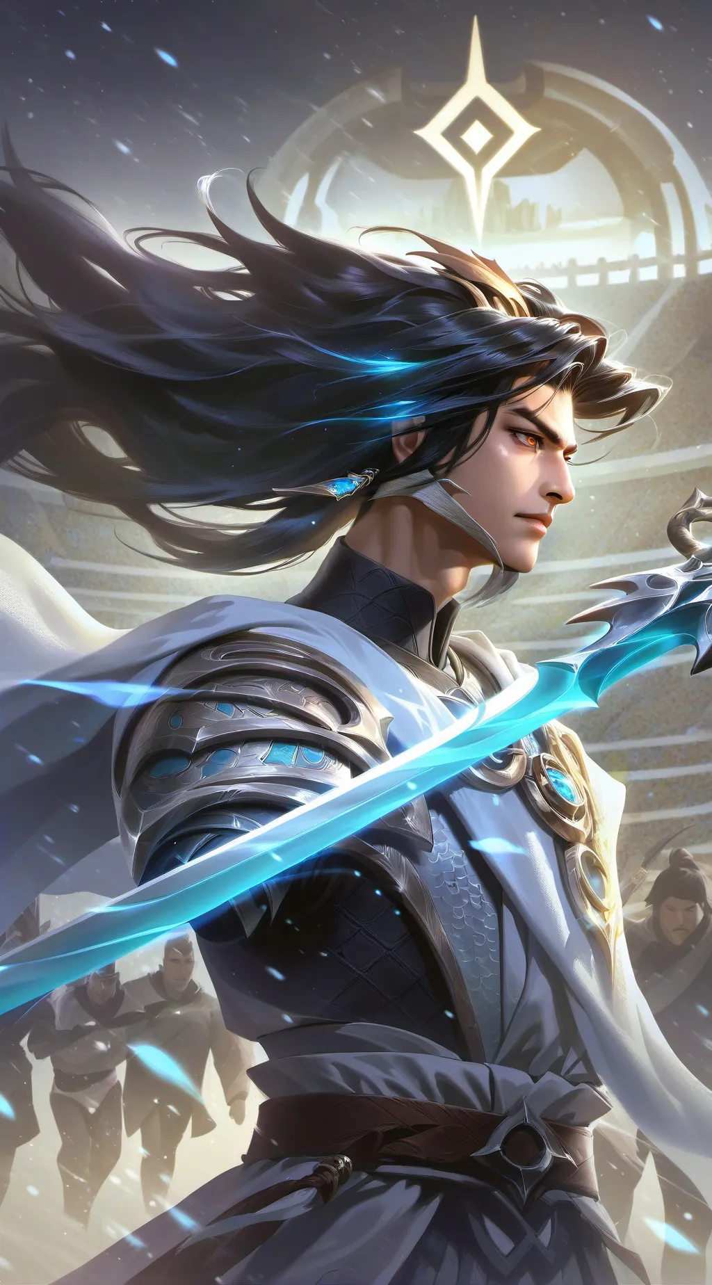 ai character: titan camera man  background