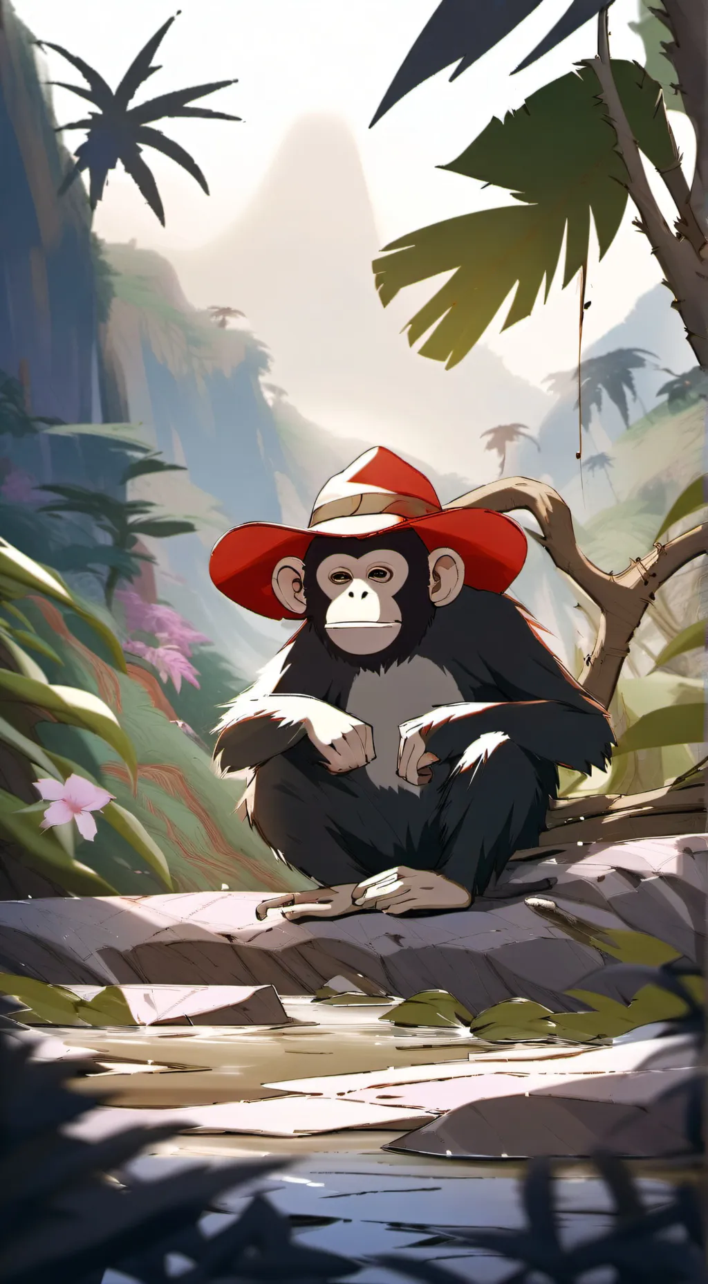 ai character: monkey background
