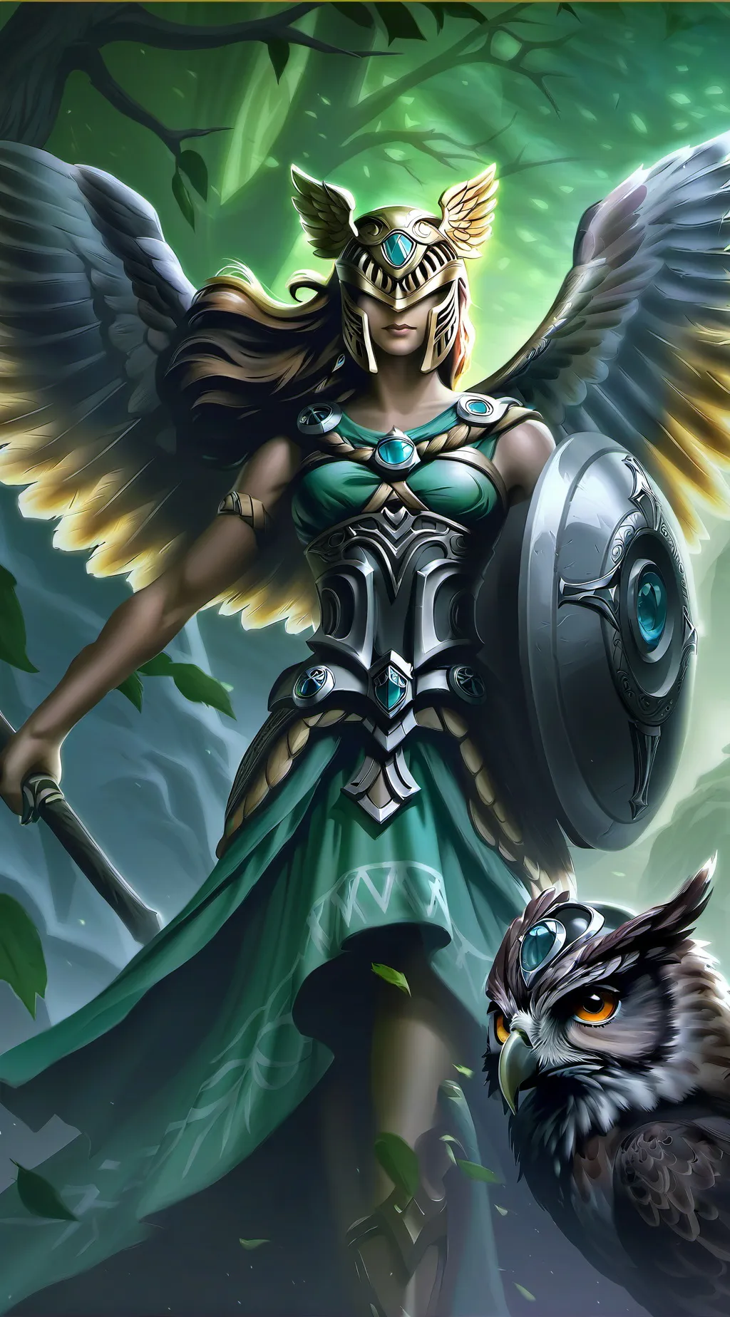 ai character: Athena  background