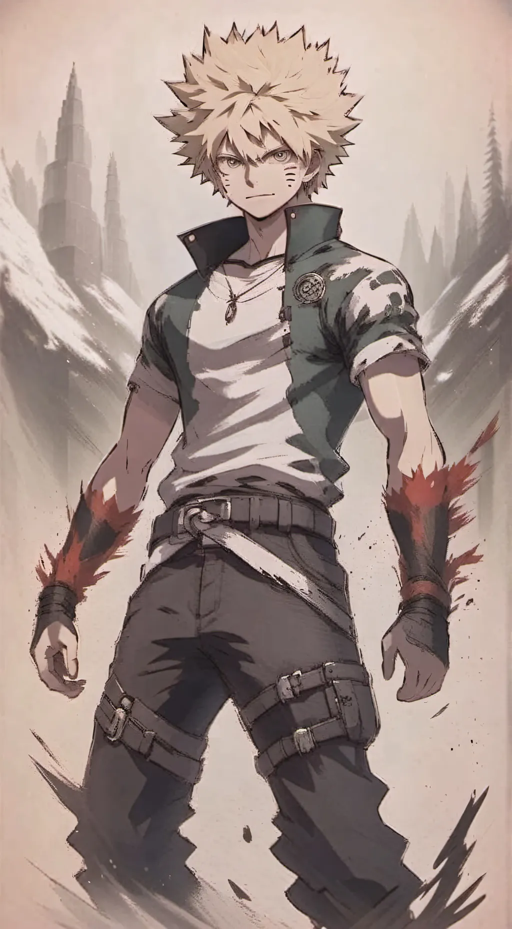 ai character: Katsuki Bakugo background