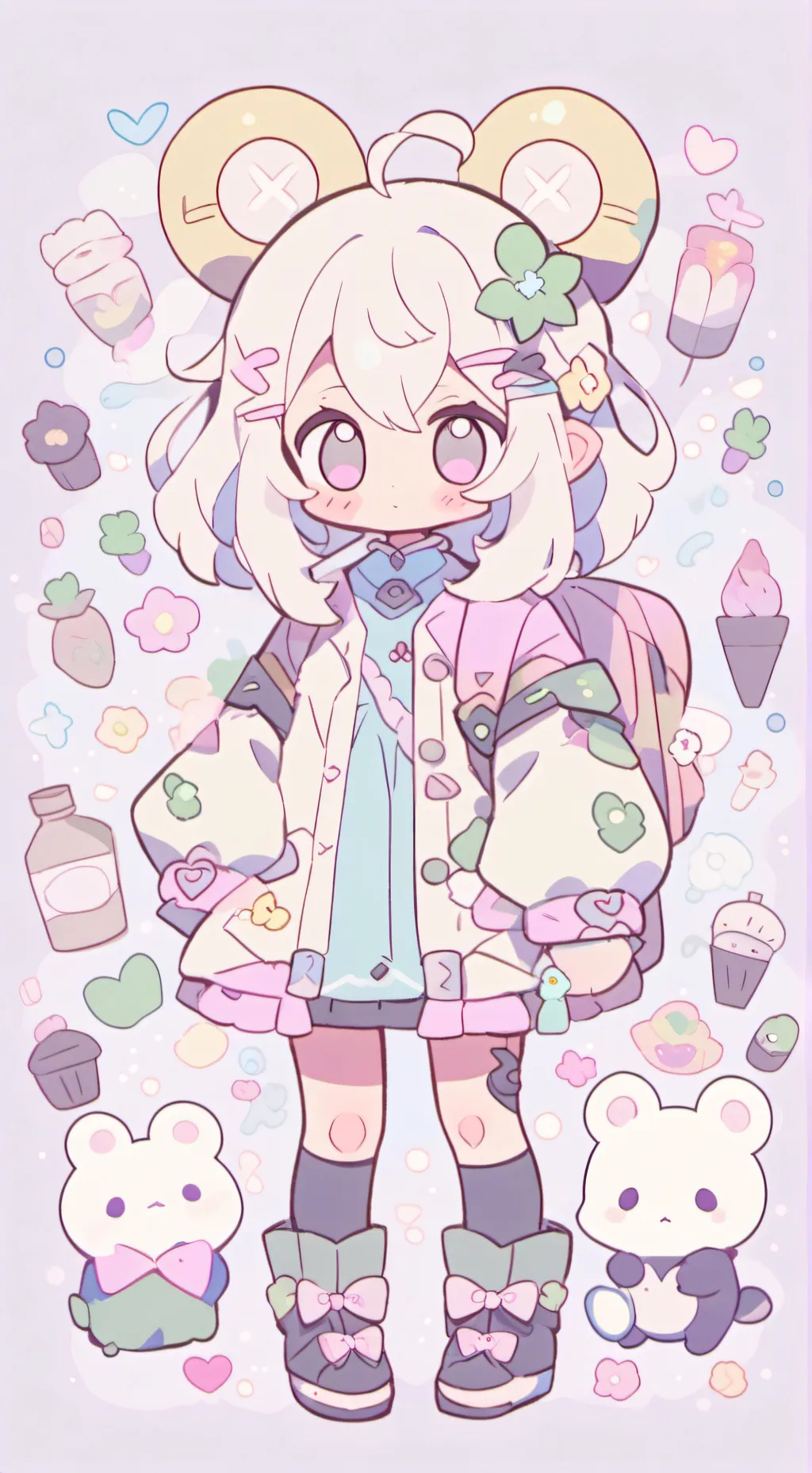 ai character: little girl  background