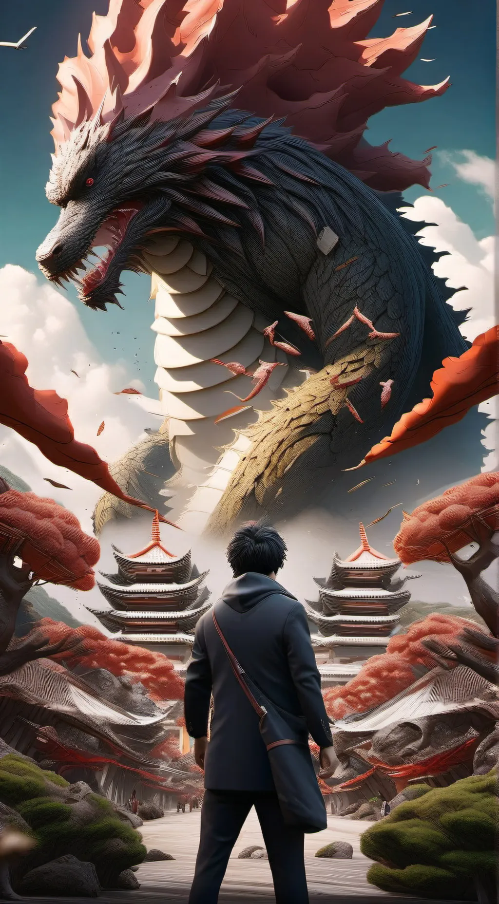 ai character: godzillas  background