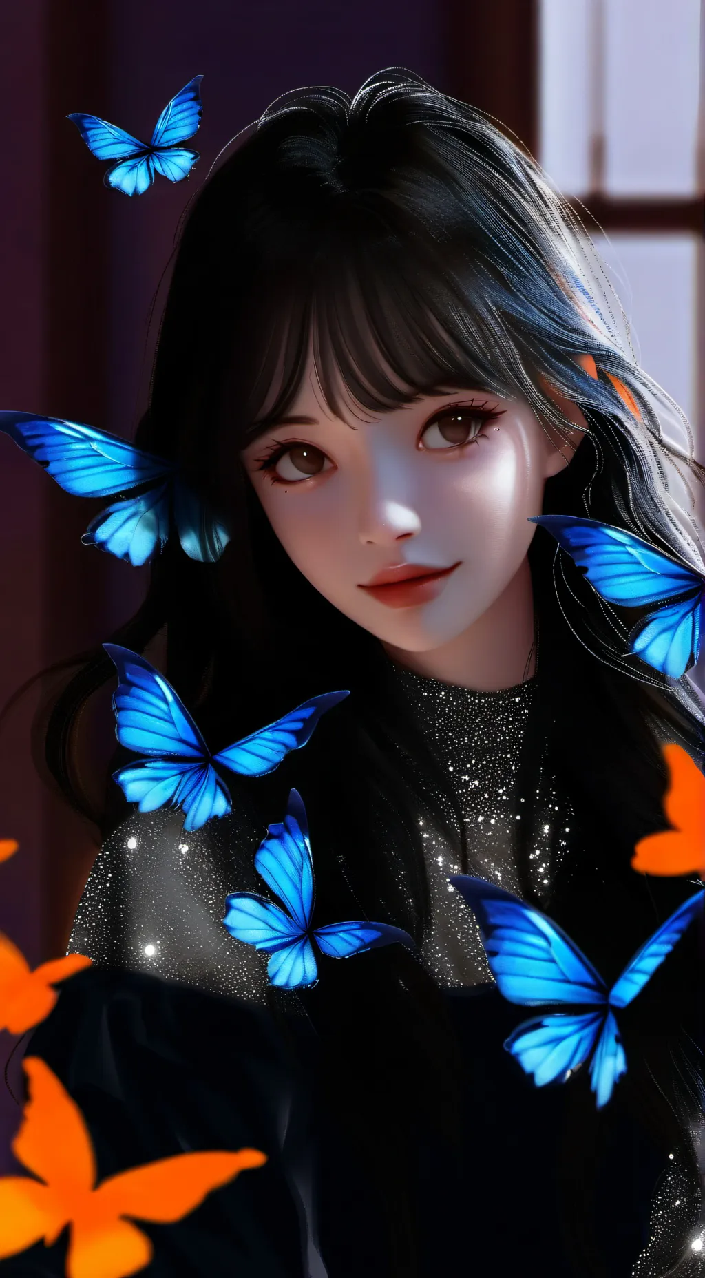 ai character: Migraine Butterfly Furry background