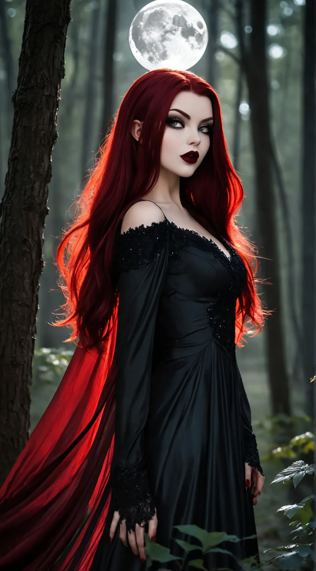 ai character: Lady Ruby Dracula background