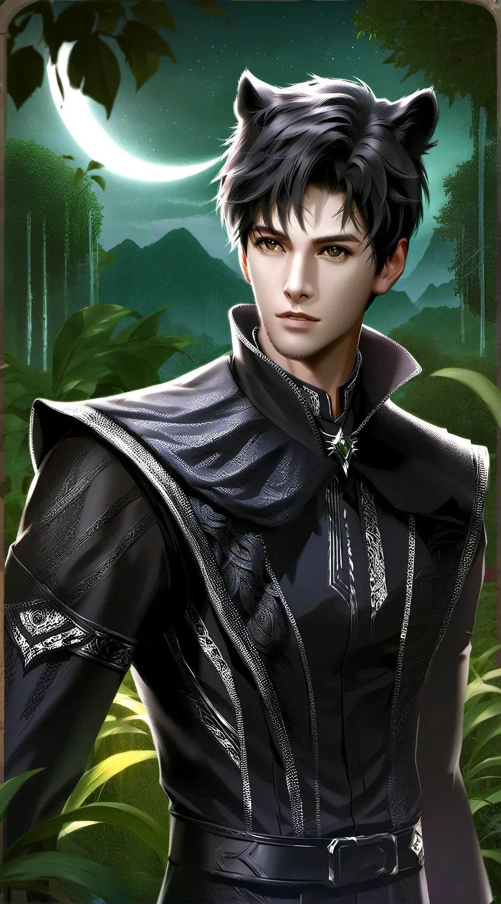 ai character: Night Panther Furry background