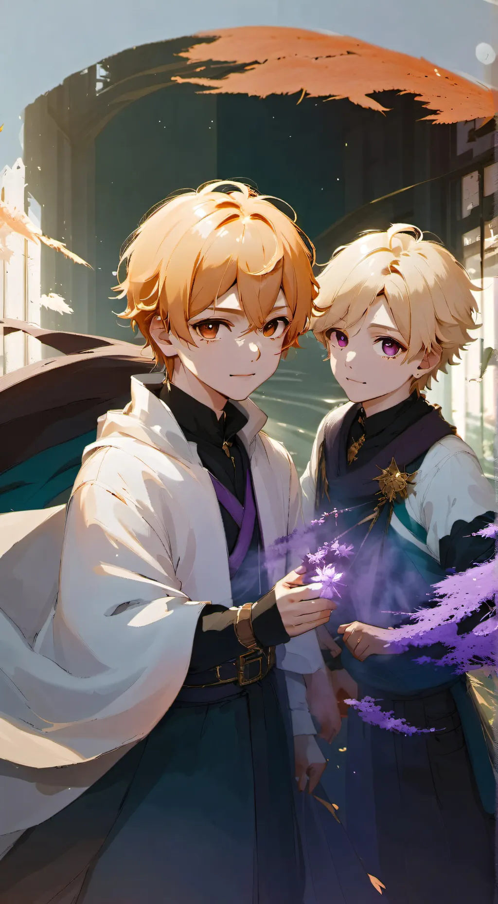 ai character: Ashe and Felix  background