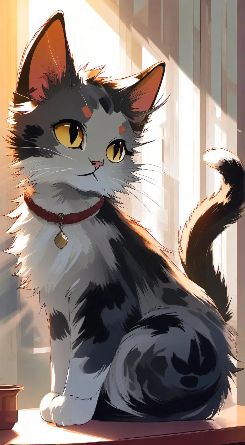 ai character: Tortoiseshell Sunbeam background