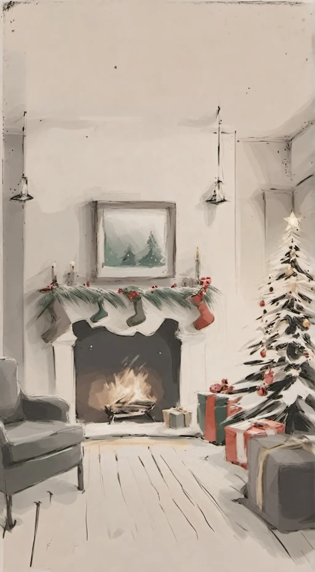 ai character: chritmass eve background