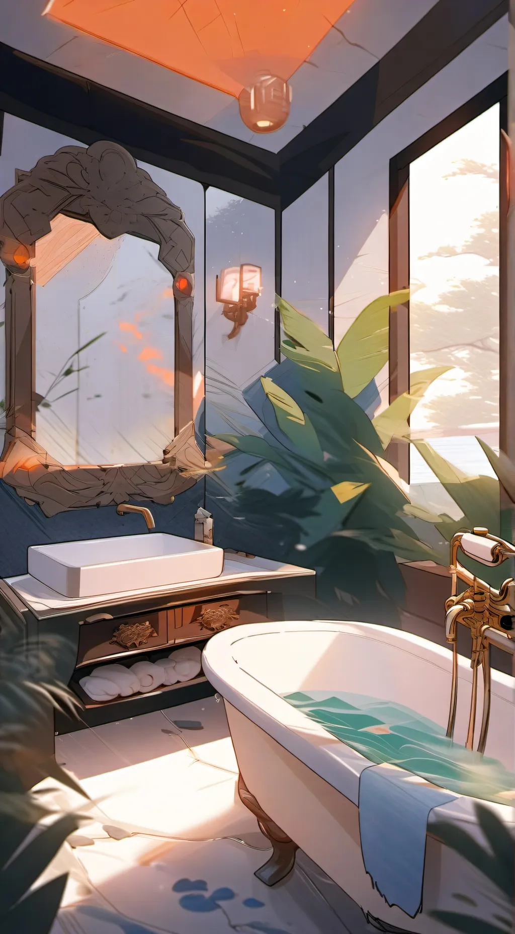 ai character: Normal Bathroom  background