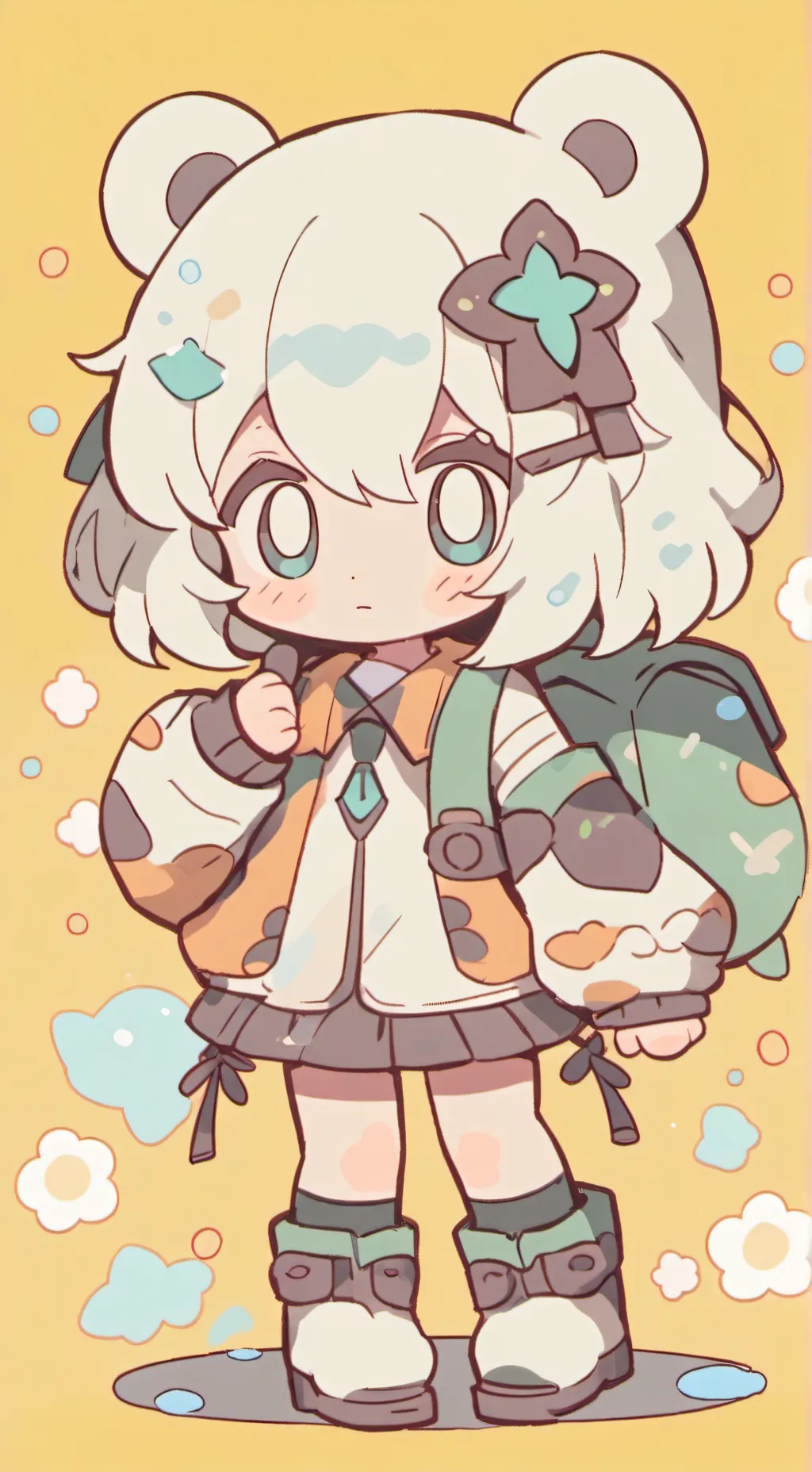 ai character: spunki sleep over background