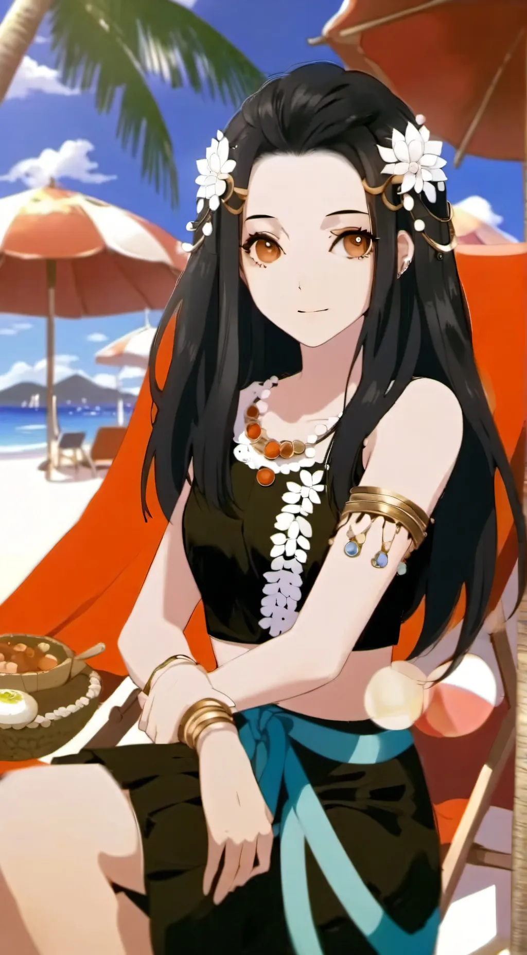 ai character: mha beach background