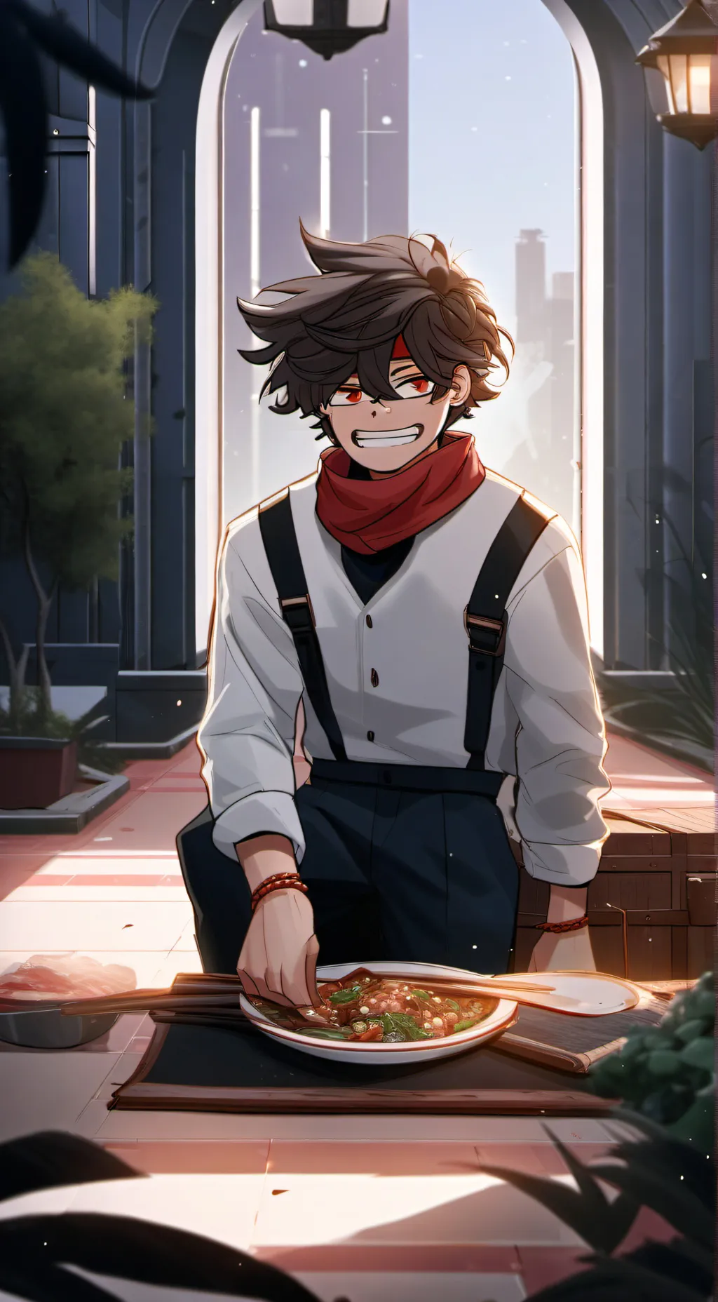 ai character: Nabi x Santi background