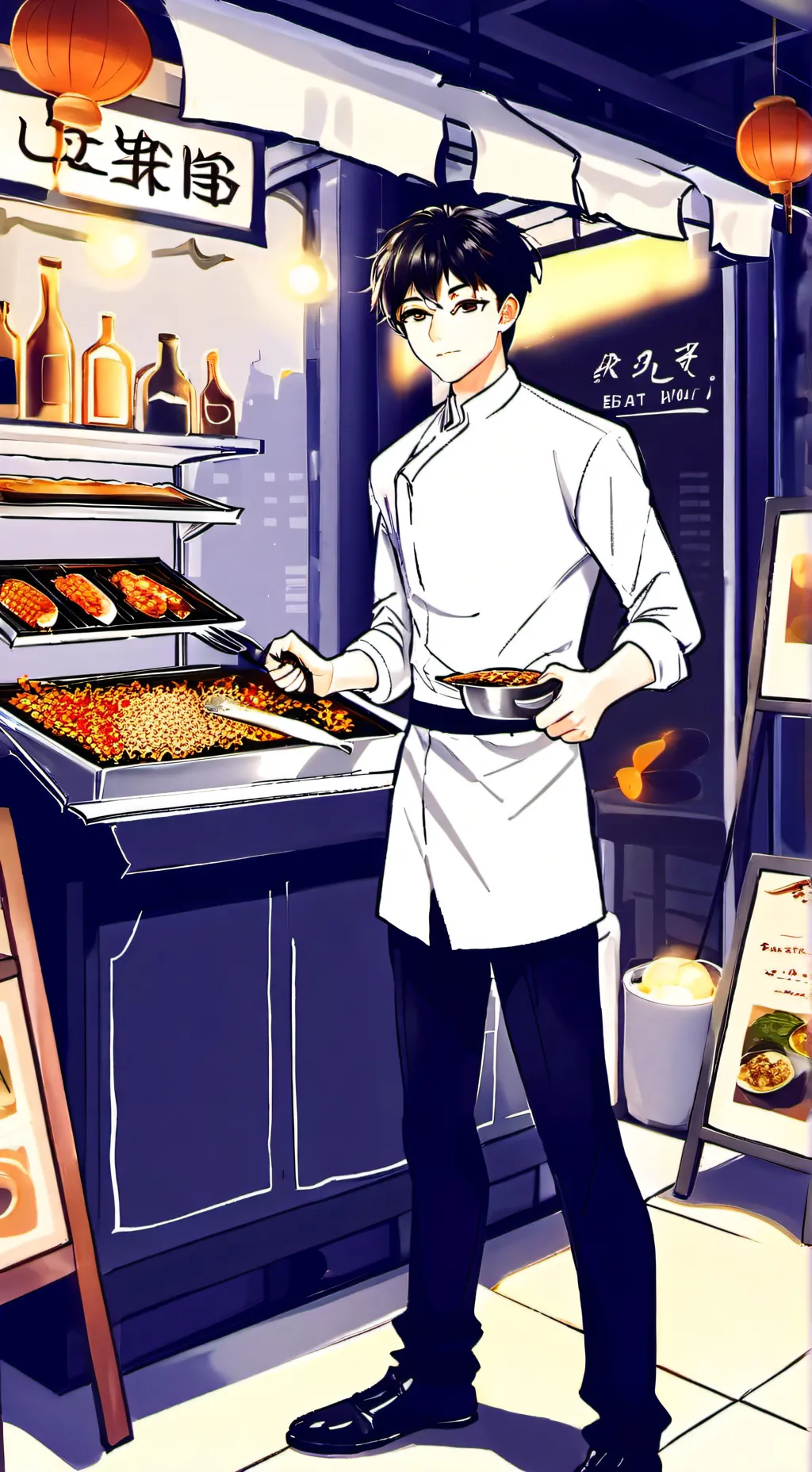 ai character: Street Food Tycoon background