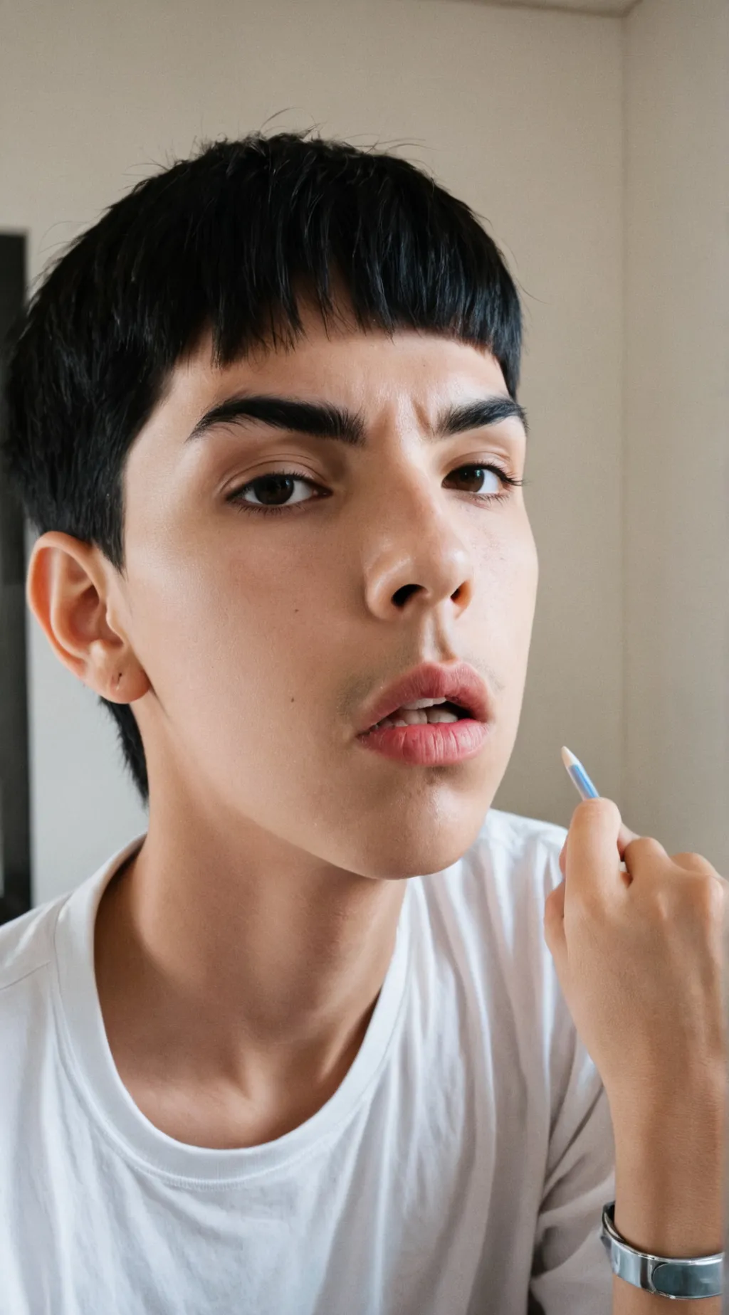 ai character: wenda x Gray  background