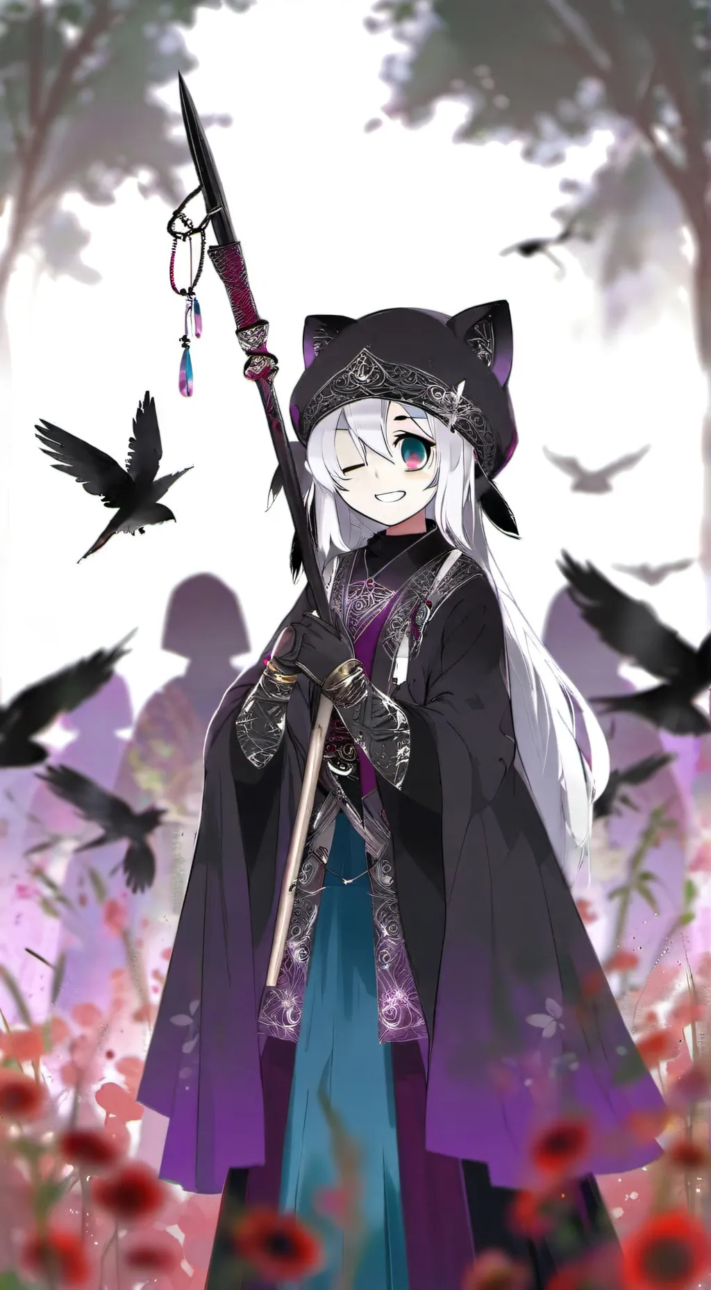 ai character: fan sans💙🩵 background