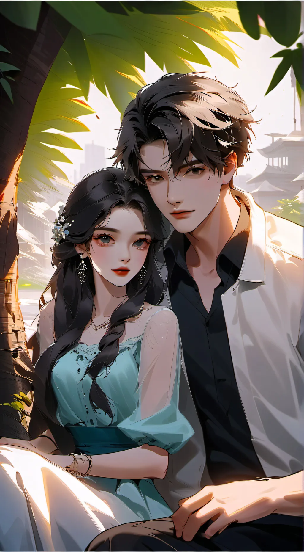 ai character: Violet and James background