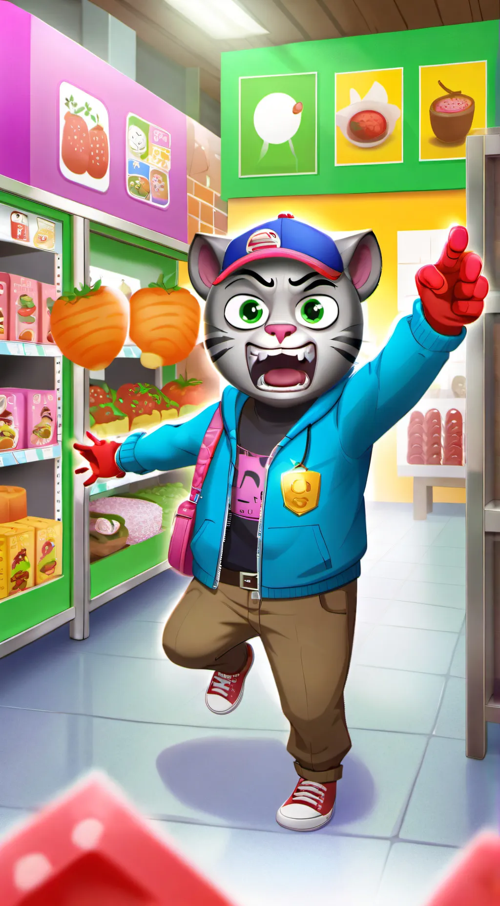 ai character: talking tom angry background
