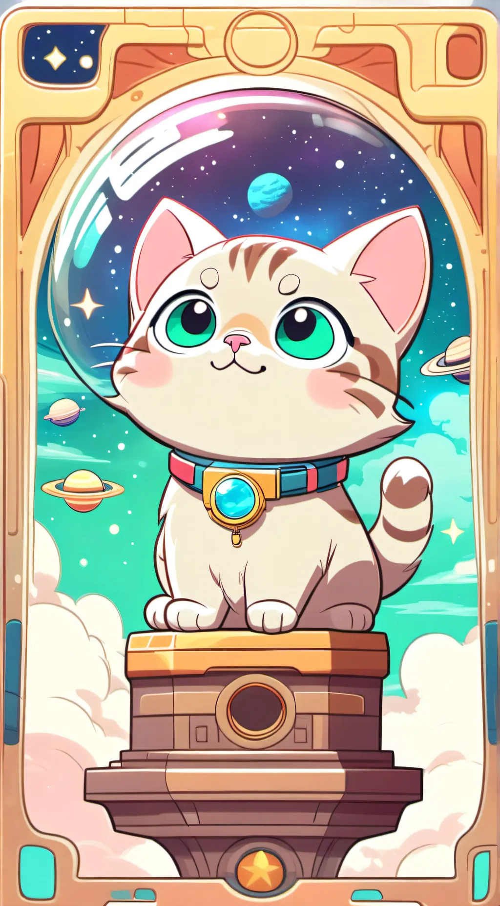 ai character: Space cat background