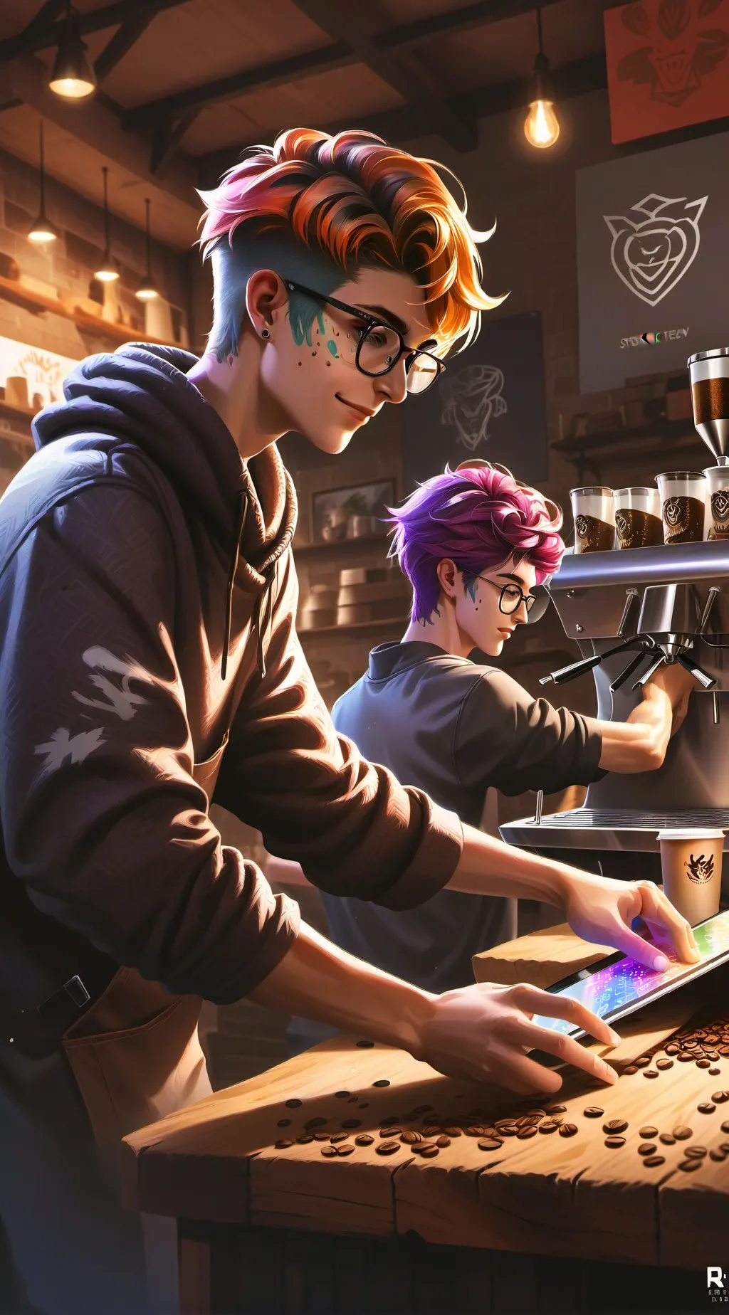 ai character: Sprunki's Coffee C background