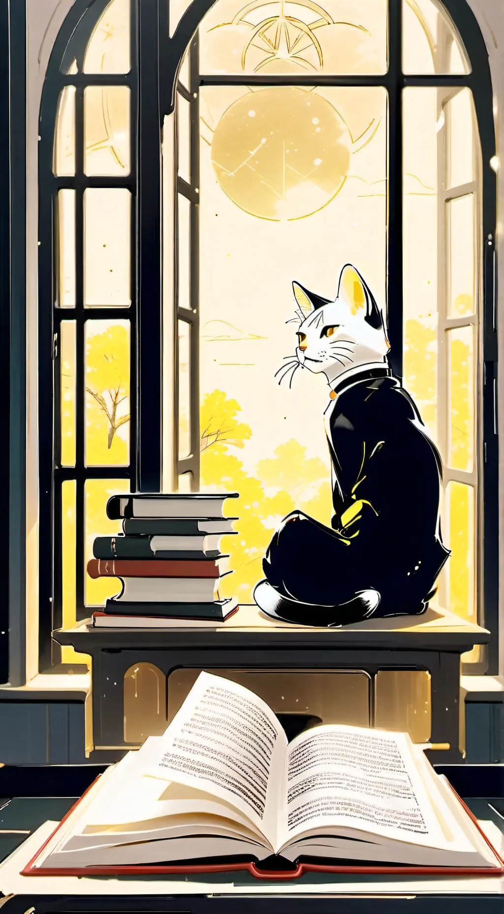 ai character: Gato Estudioso background