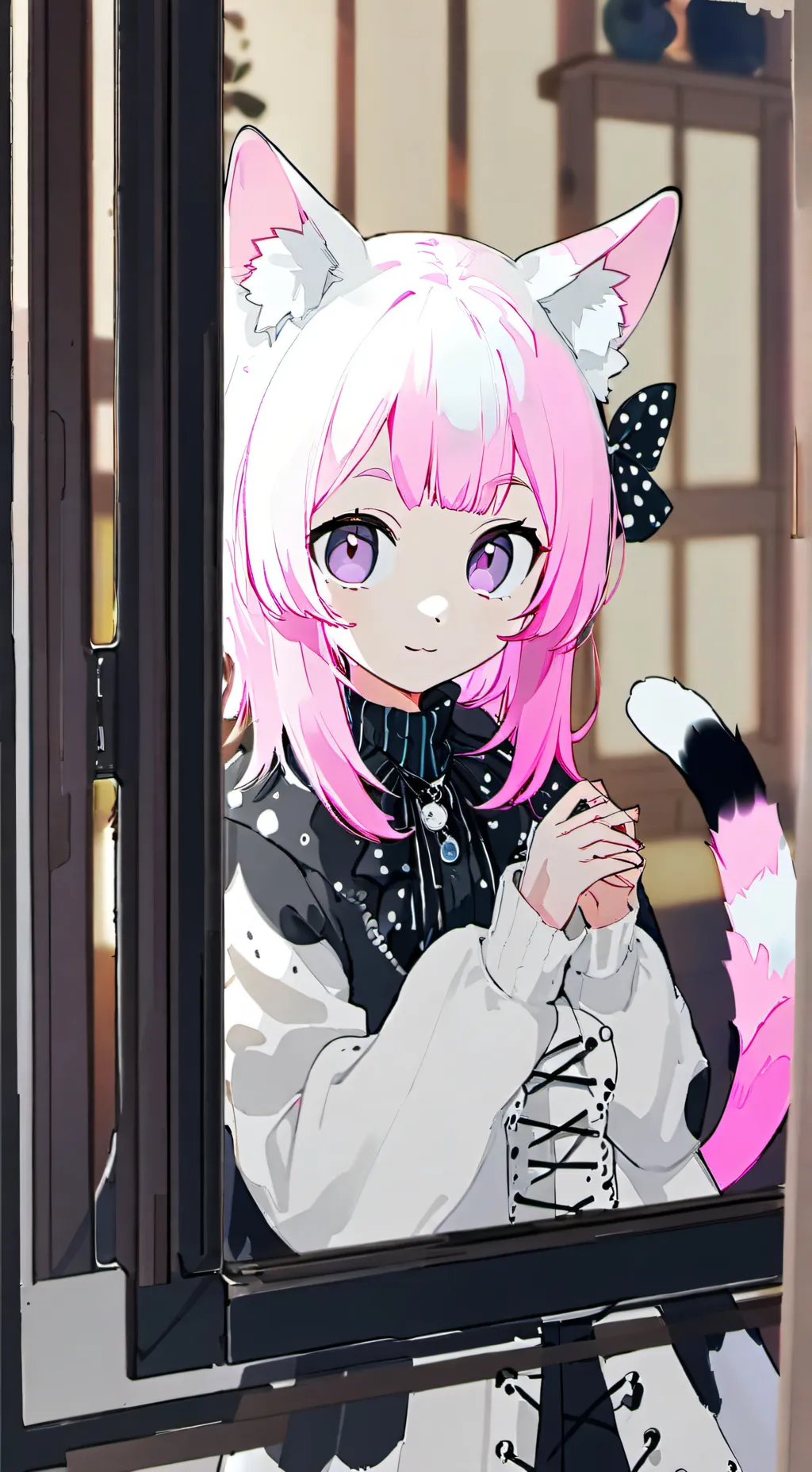 ai character: Pink Paw Spirit background