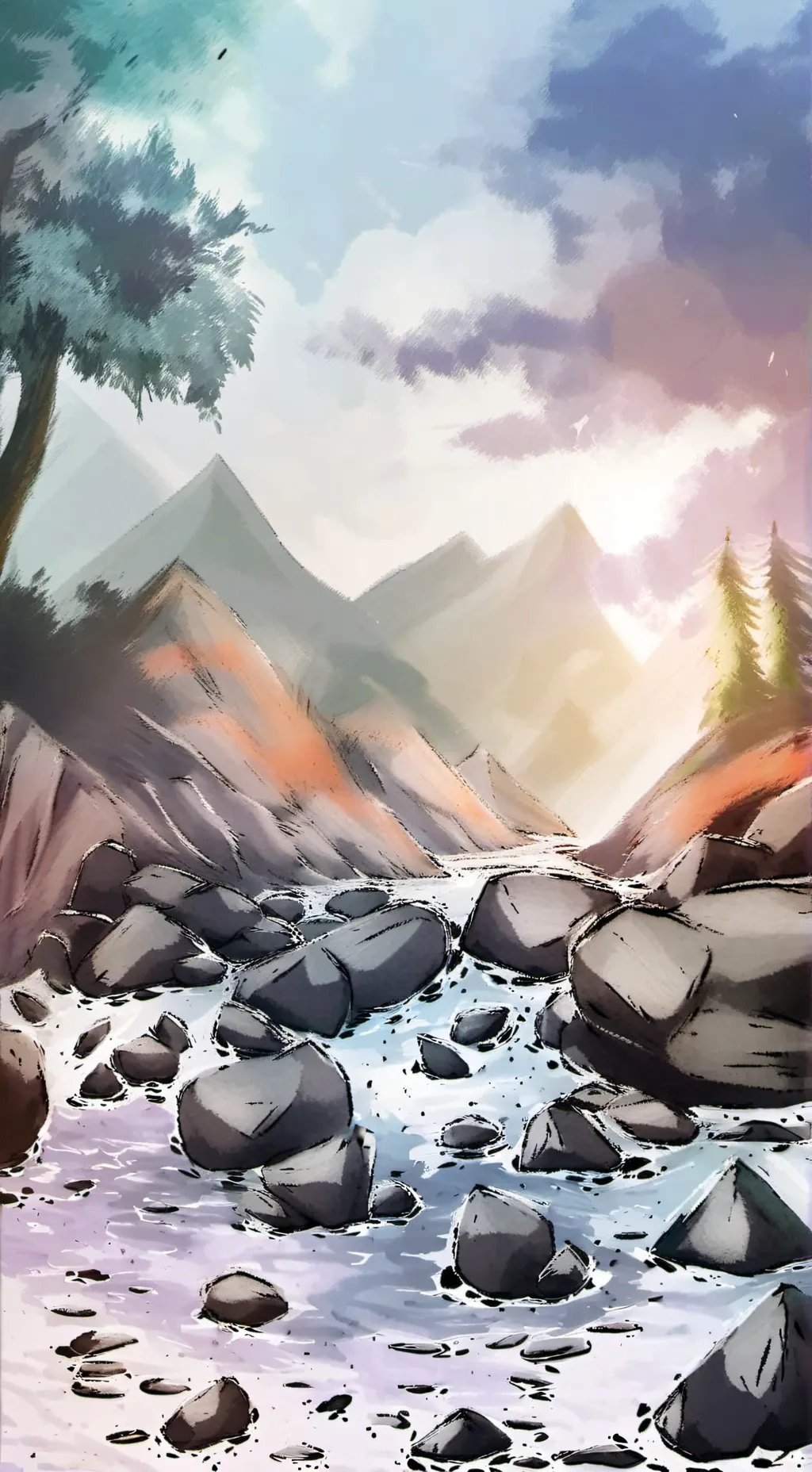 ai character: Lake background